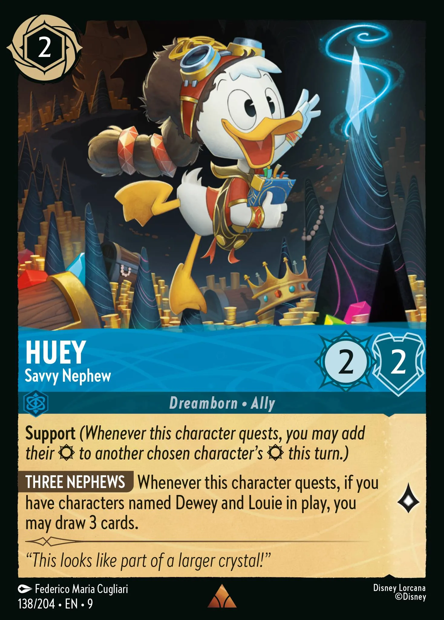 2025 Fabled Huey - Savvy Nephew #138 Rare card image