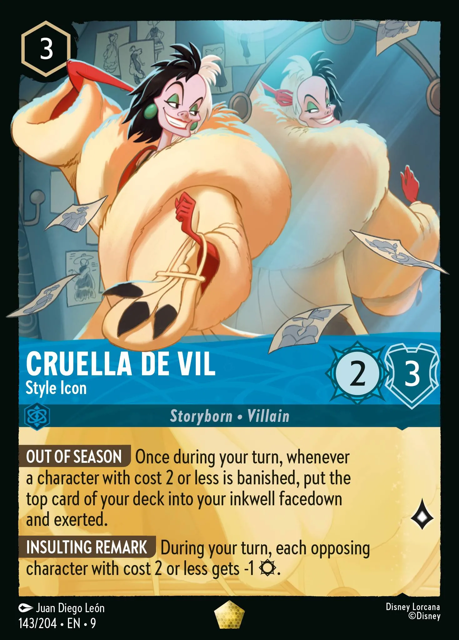 2025 Fabled Cruella De Vil - Style Icon #143 Legendary card image