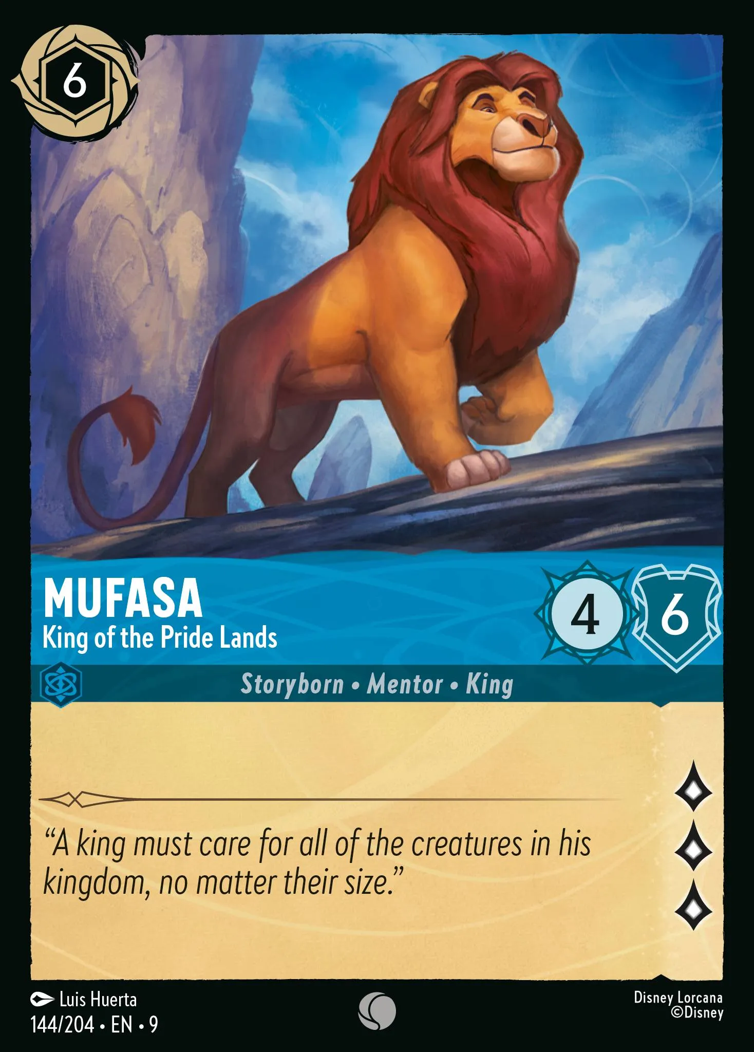 2025 Fabled Mufasa - King of the Pride Lands #144 Common card image