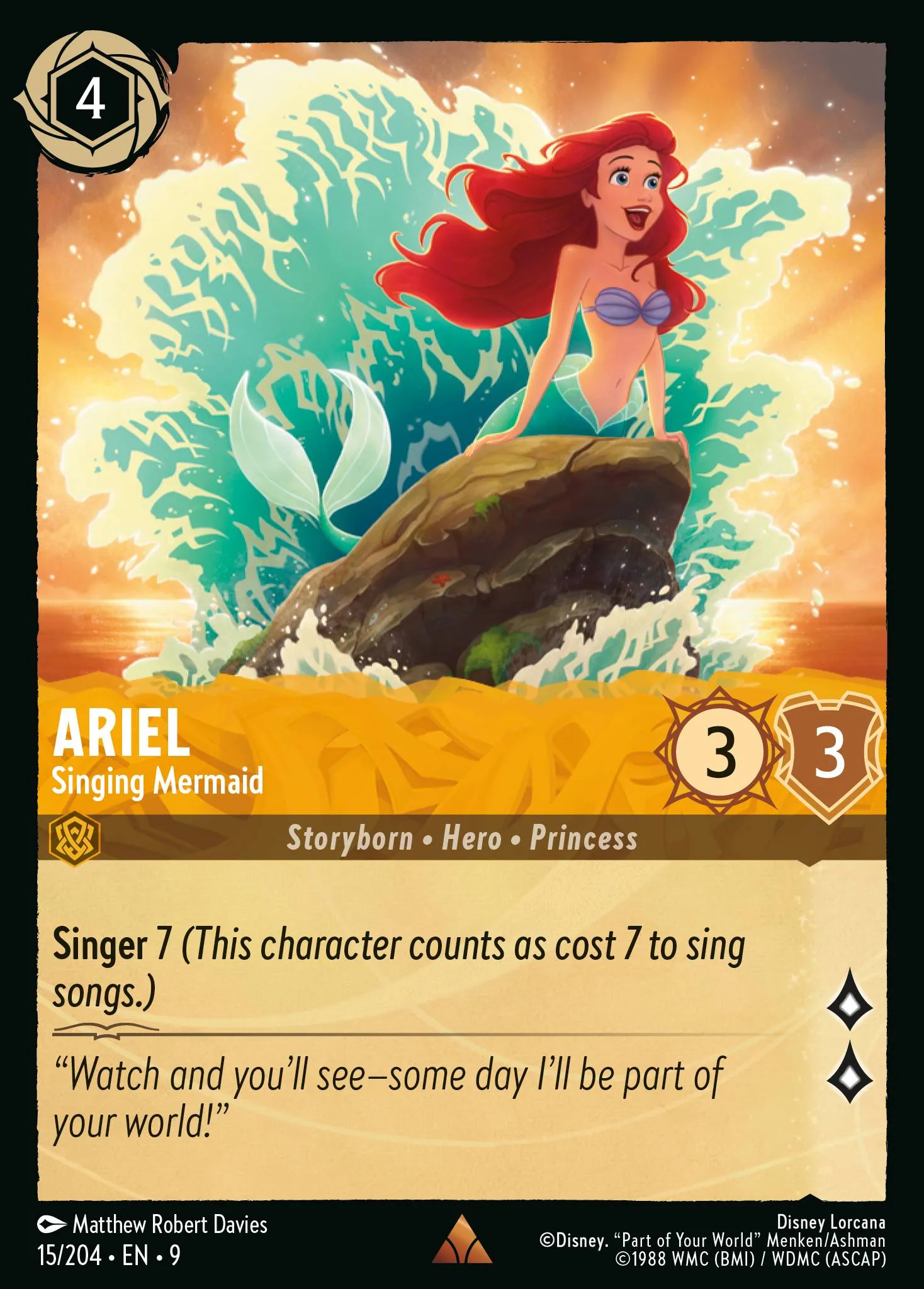 2025 Fabled Ariel - Singing Mermaid Rare #15 Rare card image
