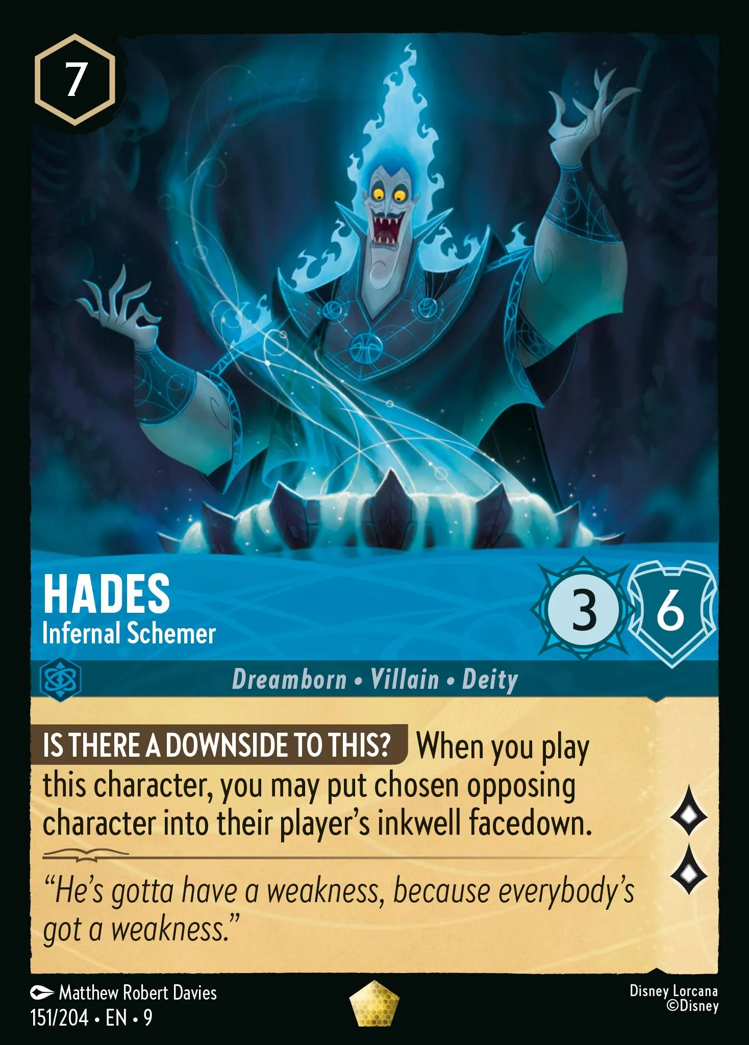 2025 Fabled Hades - Infernal Schemer #151 Legendary card image