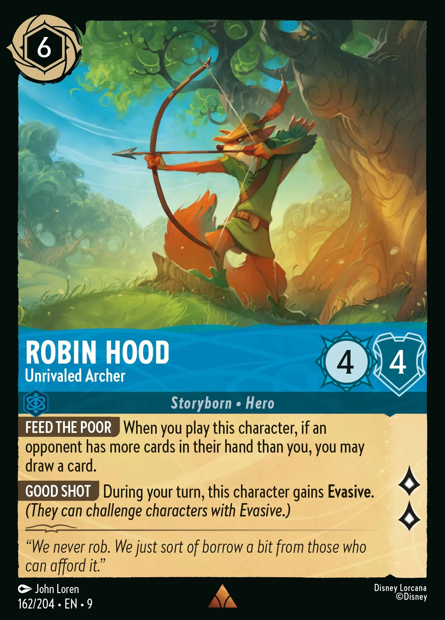 2025 Fabled Robin Hood - Unrivaled Archer #162 Rare card image