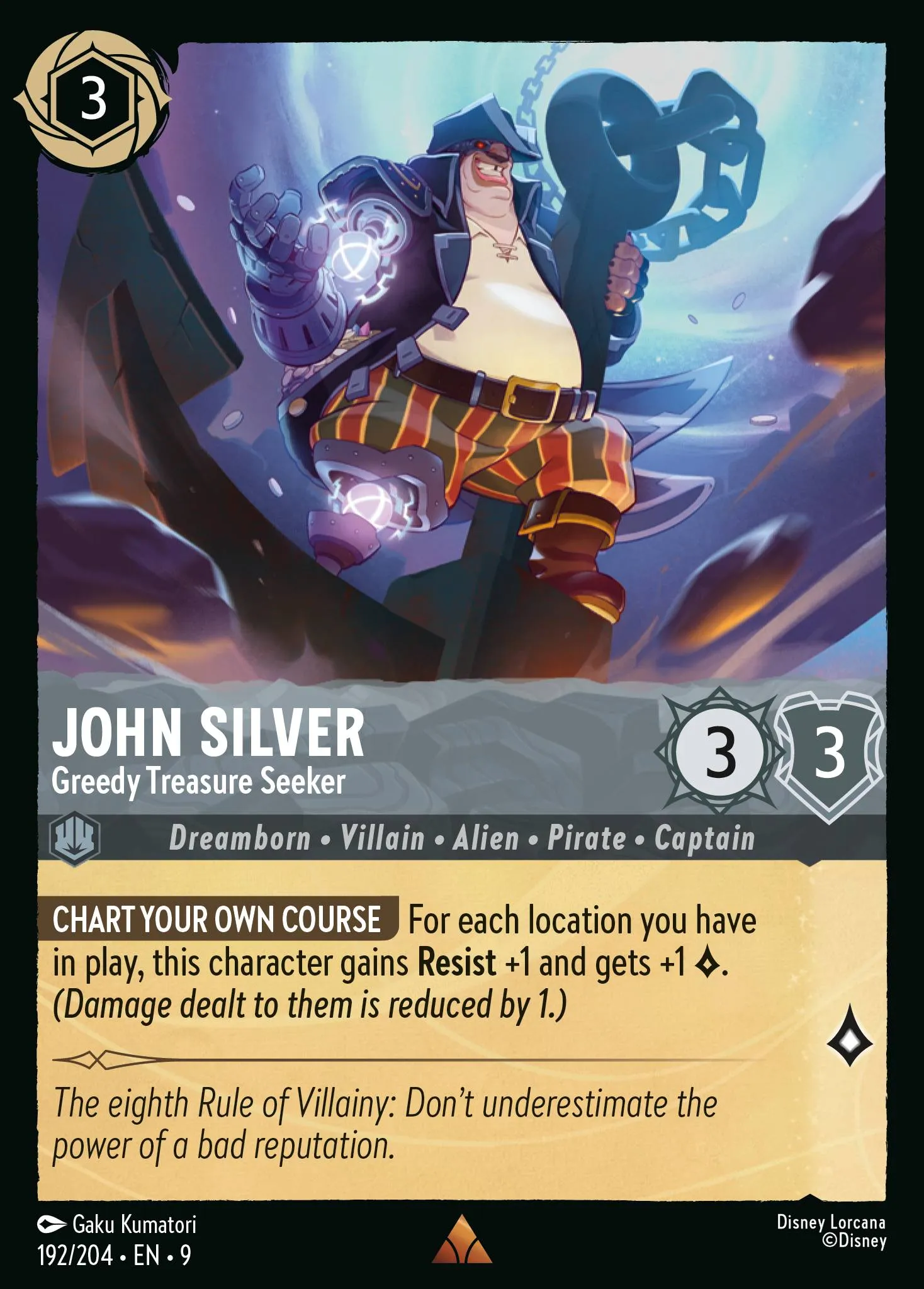 2025 Fabled John Silver - Greedy Treasure Seeker #192 Rare card image