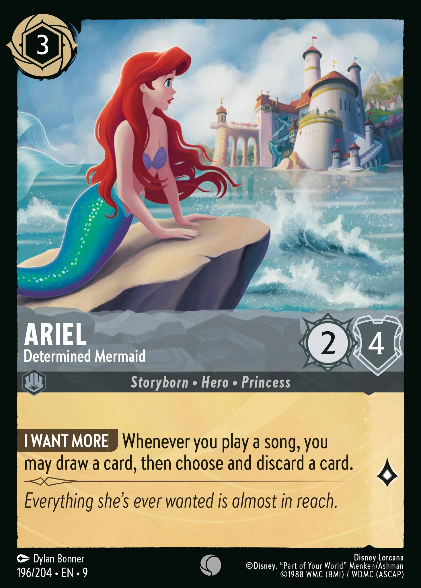 2025 Fabled Ariel - Determined Mermaid #196 Common card image