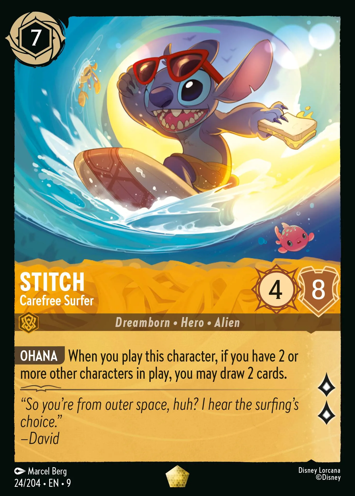 2025 Fabled Stitch - Carefree Surfer Legendary #24 Legendary card image