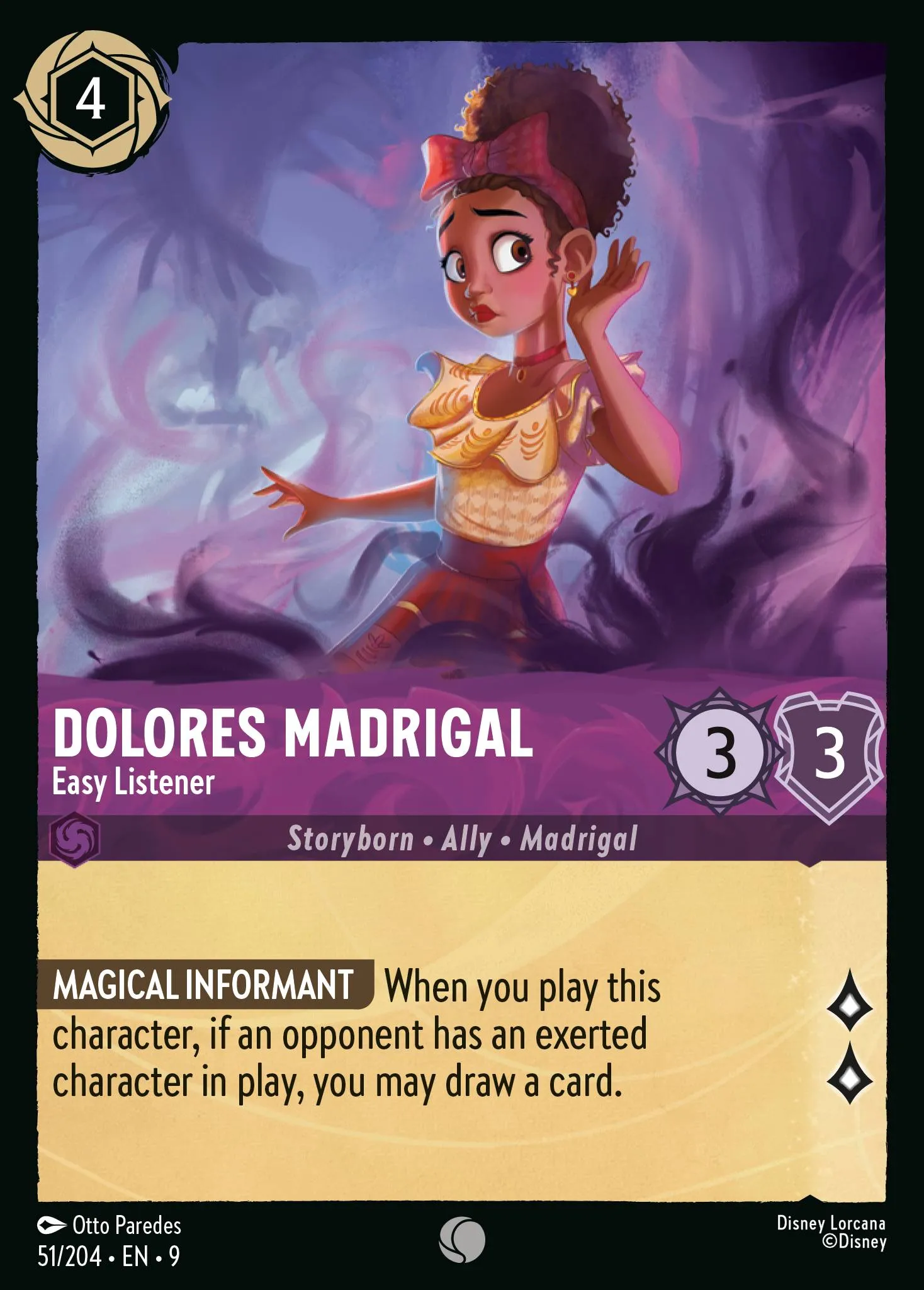 2025 Fabled Dolores Madrigal - Easy Listener Common #51 Common card image