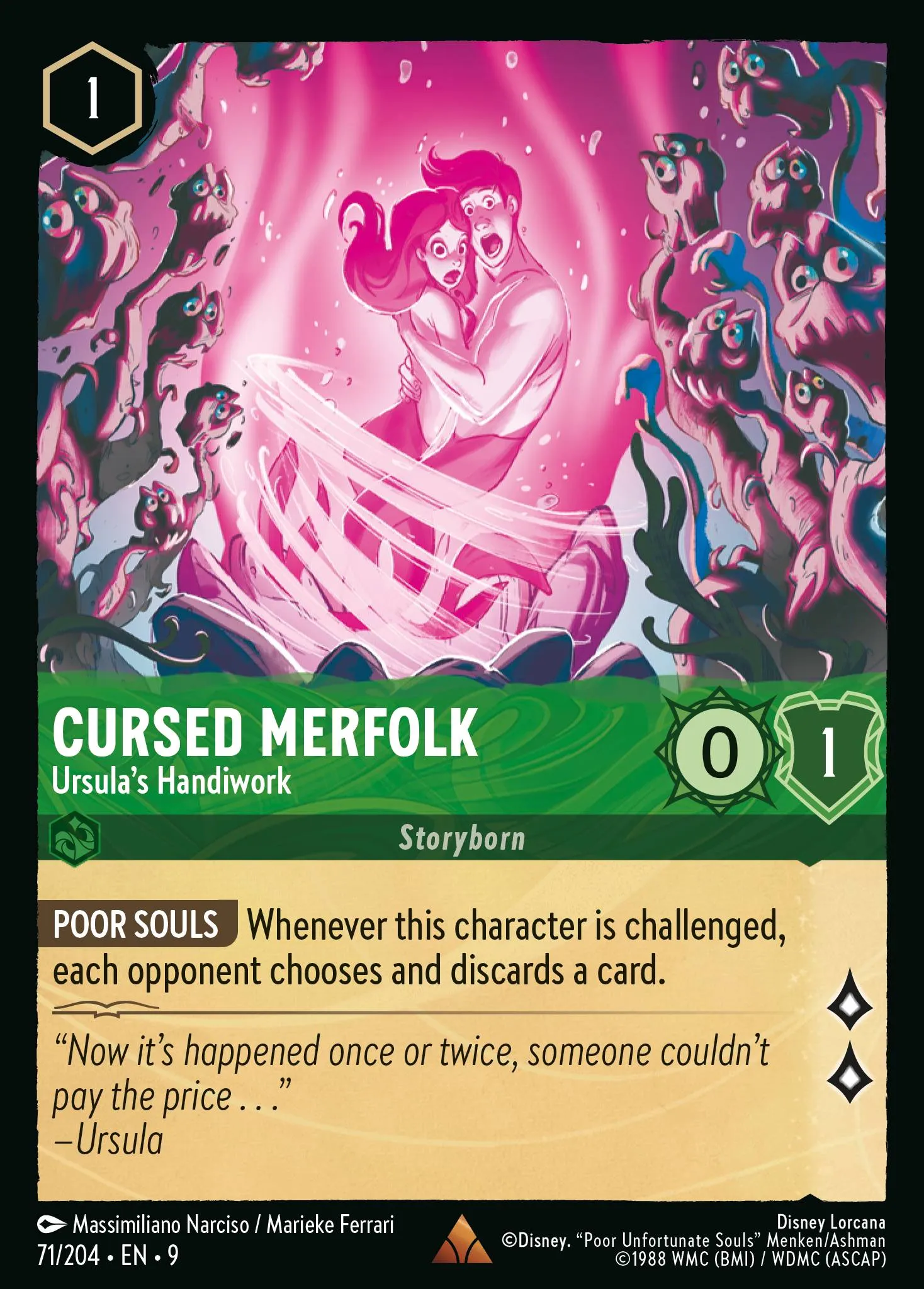 2025 Fabled Cursed Merfolk - Ursula's Handiwork #71 Rare card image