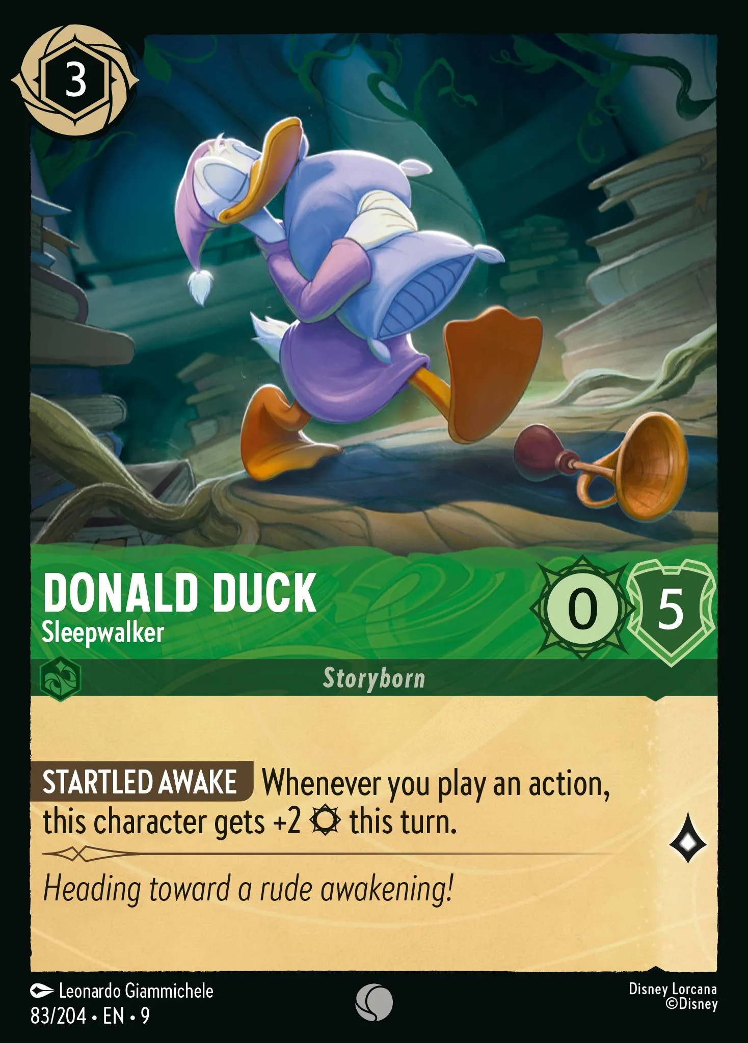 2025 Fabled Donald Duck - Sleepwalker #83 Common card image