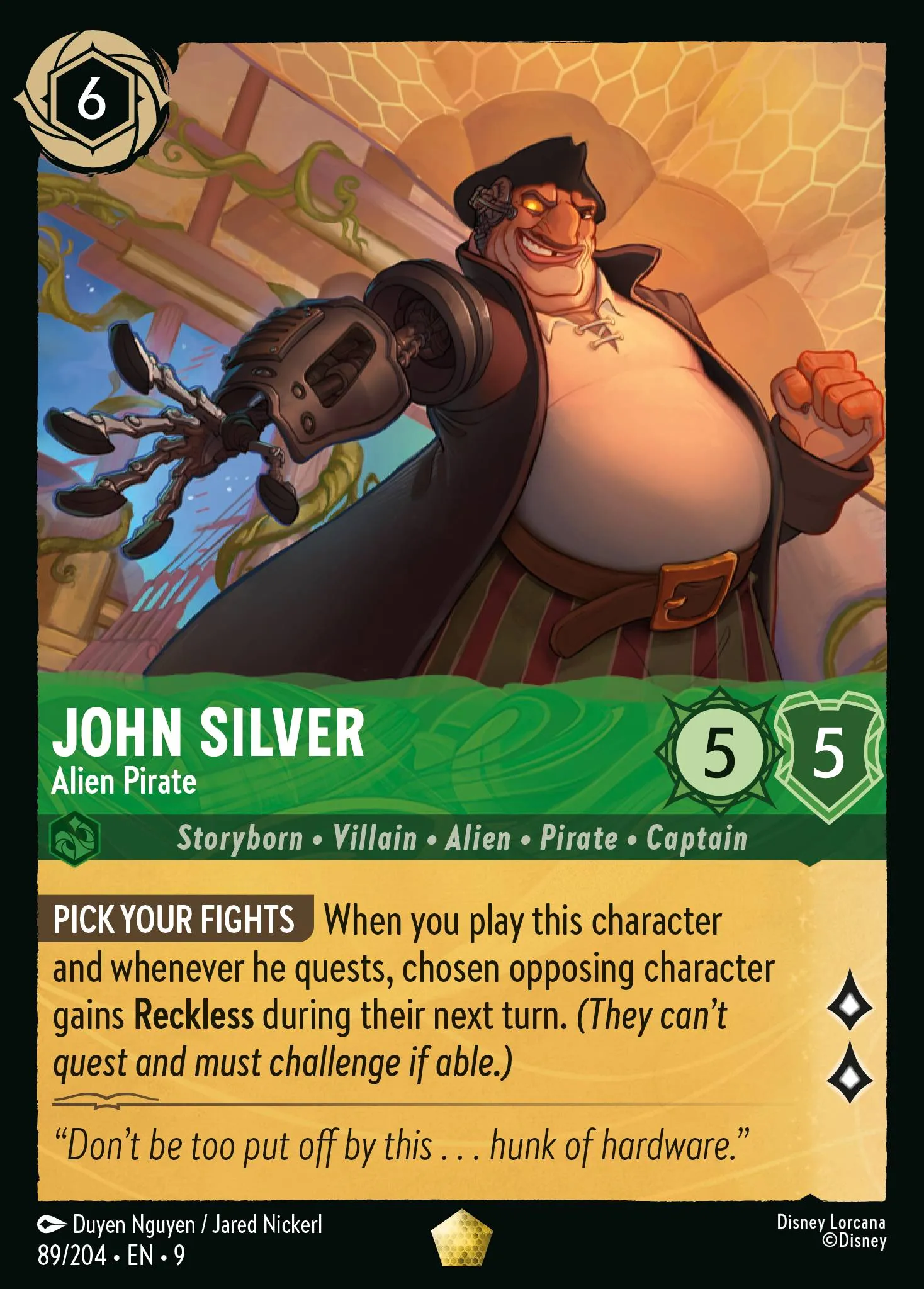 2025 Fabled John Silver - Alien Pirate #89 Legendary card image