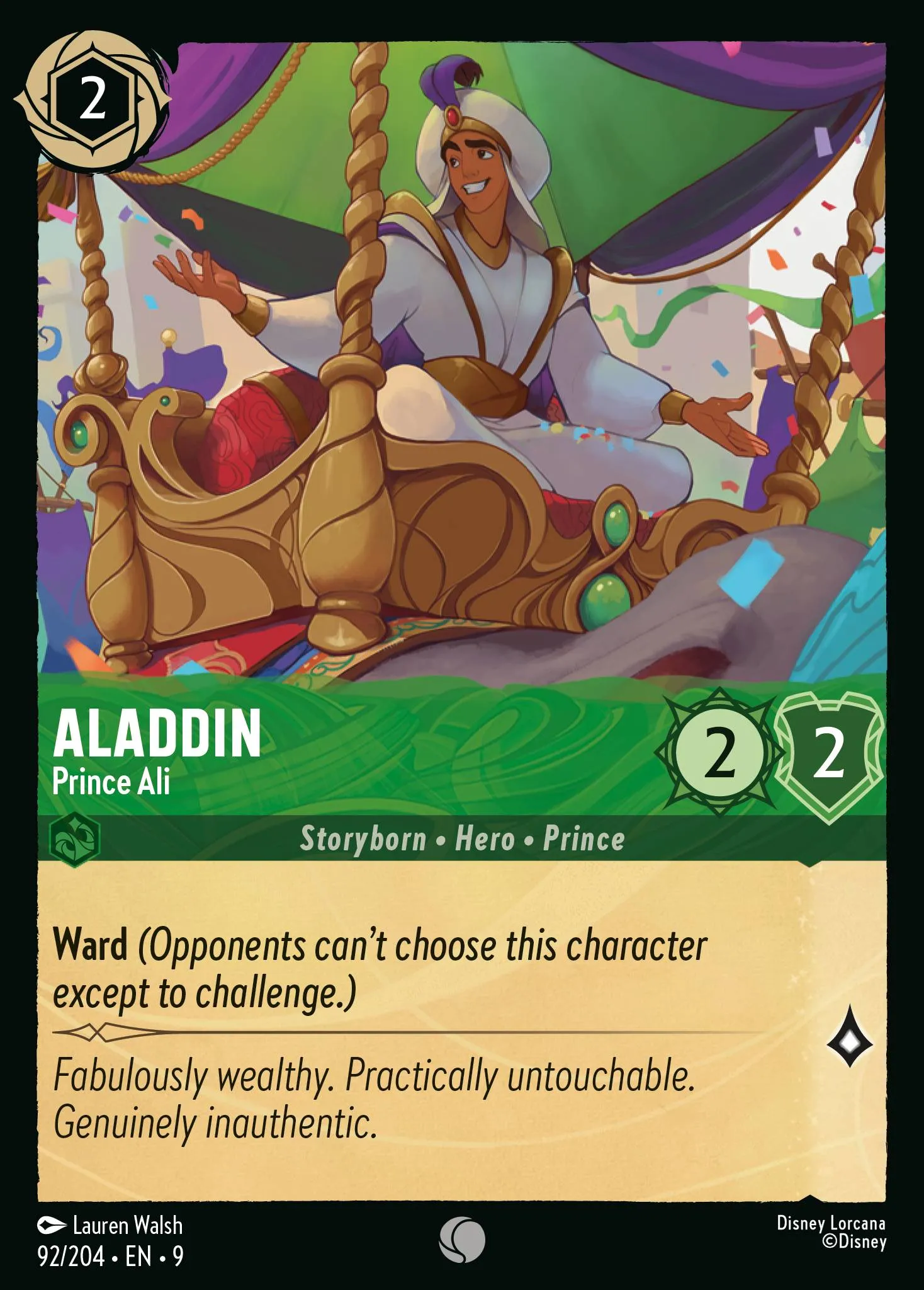 2025 Fabled Aladdin - Prince Ali #92 Common card image
