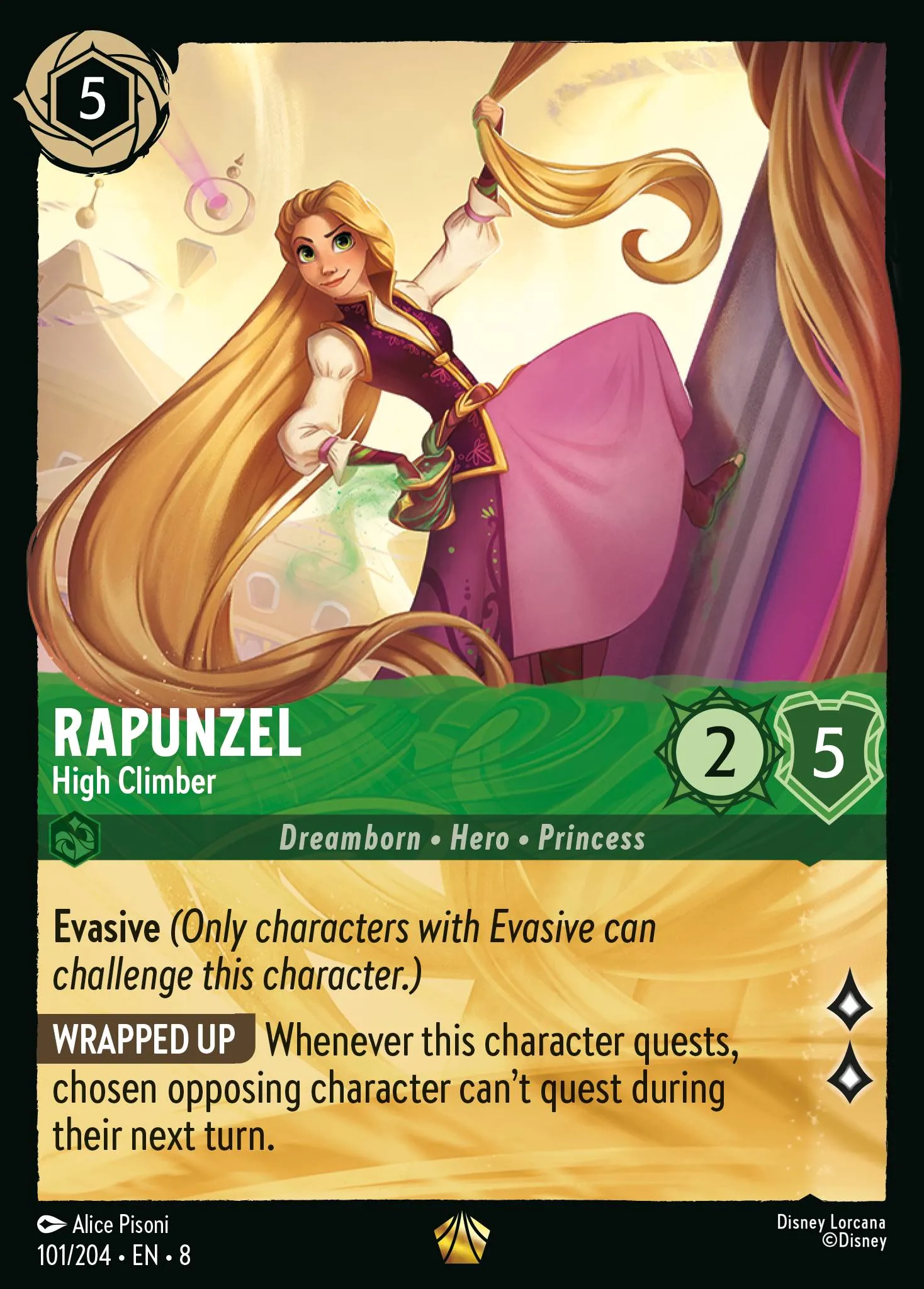 2025 Reign of Jafar Rapunzel - High Climber #101 Legendary card image