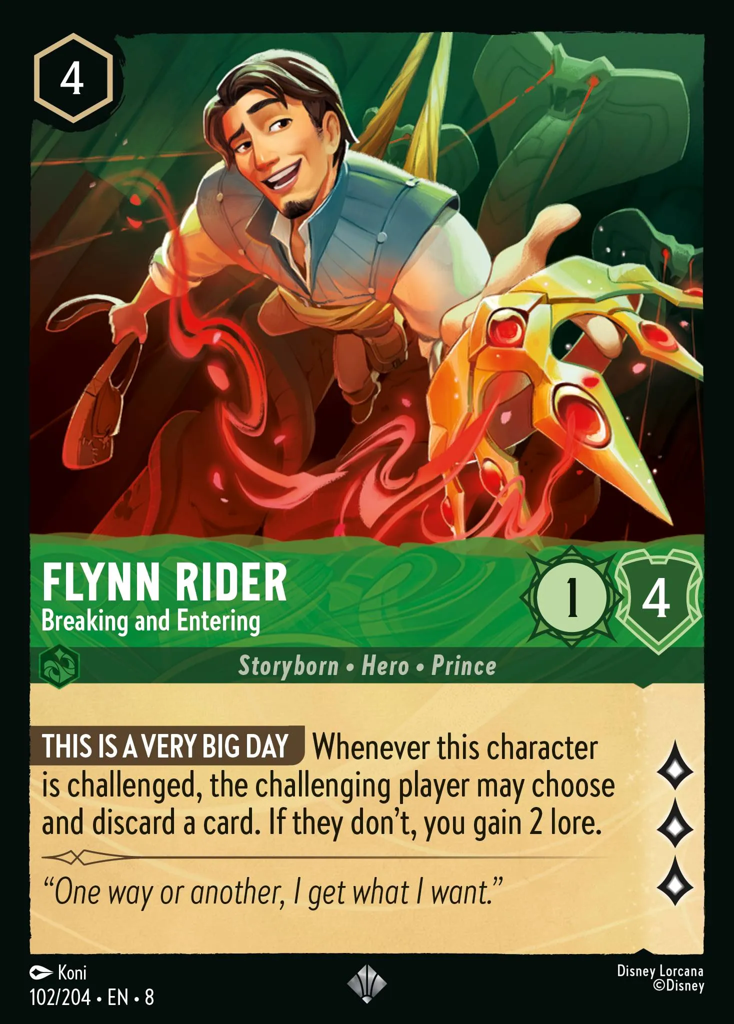 2025 Reign of Jafar Flynn Rider - Breaking and Entering #102 Super Rare card image