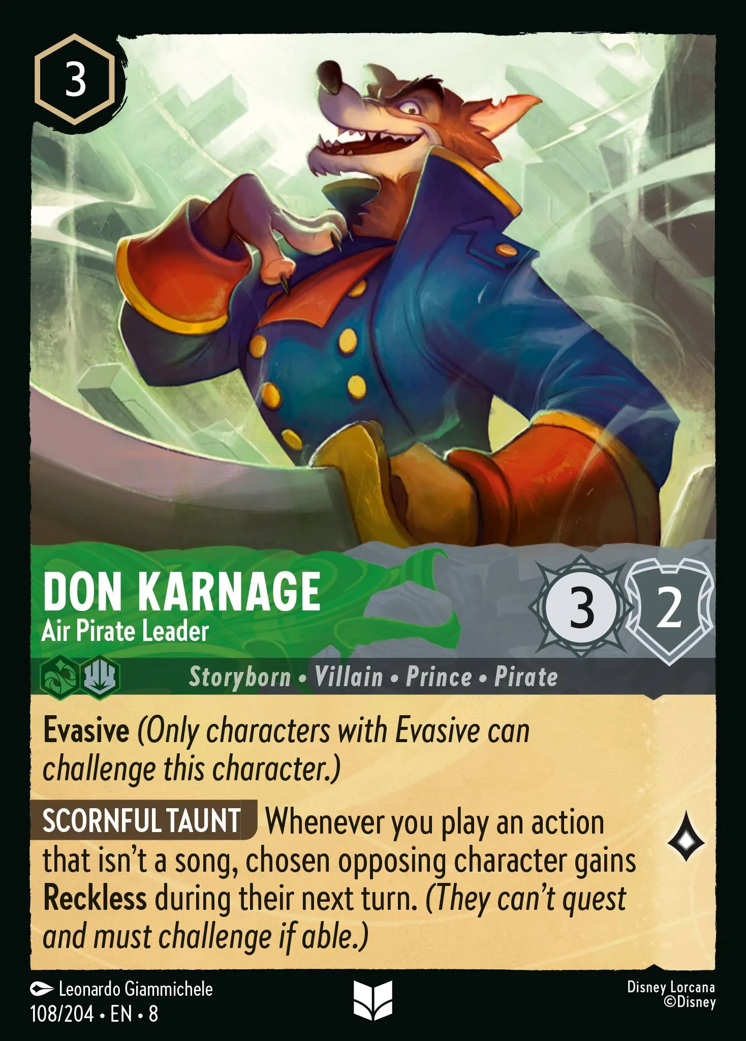 2025 Reign of Jafar Daisy Duck - Multitalented Pirate #108 Uncommon card image