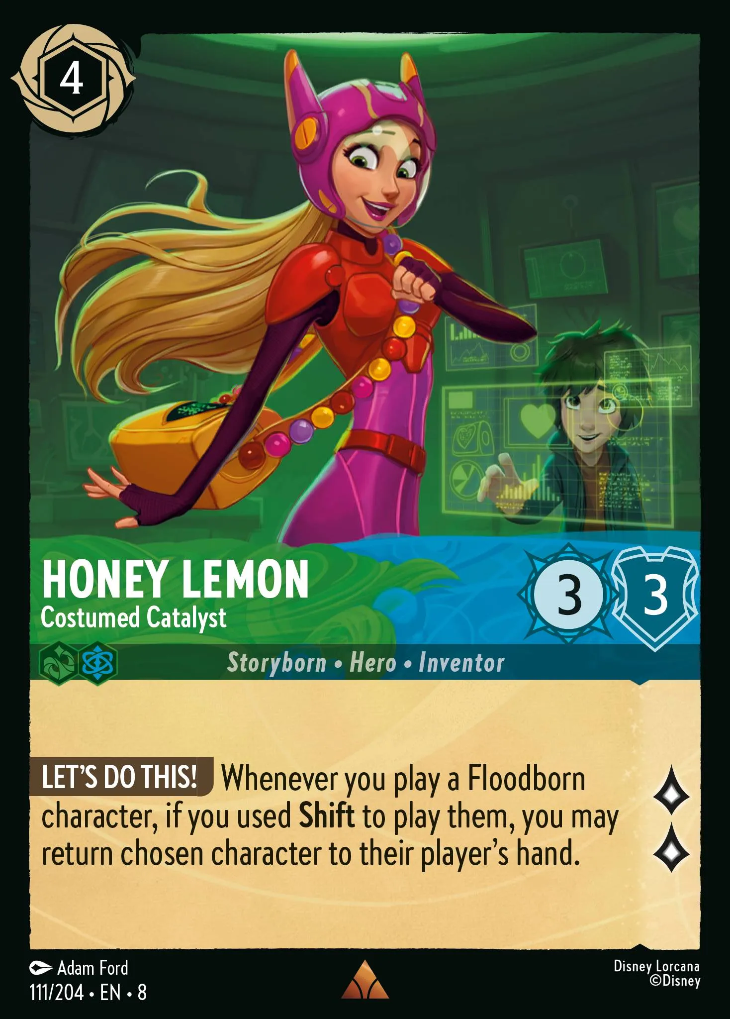 2025 Reign of Jafar Honey Lemon - Costumed Catalyst #111 Rare card image