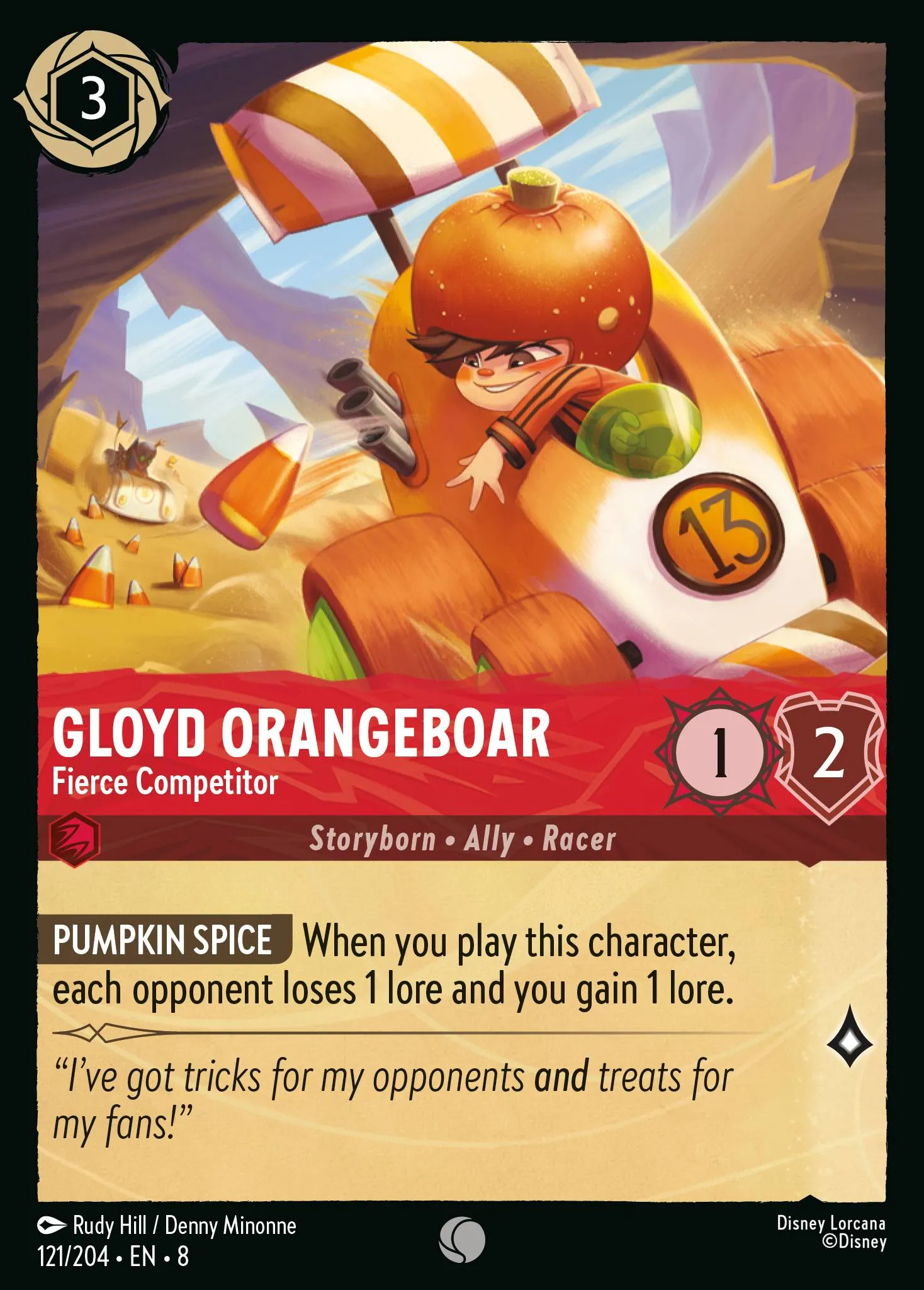 2025 Reign of Jafar Gloyd Orangeboar - Fierce Competitor #121 Common card image