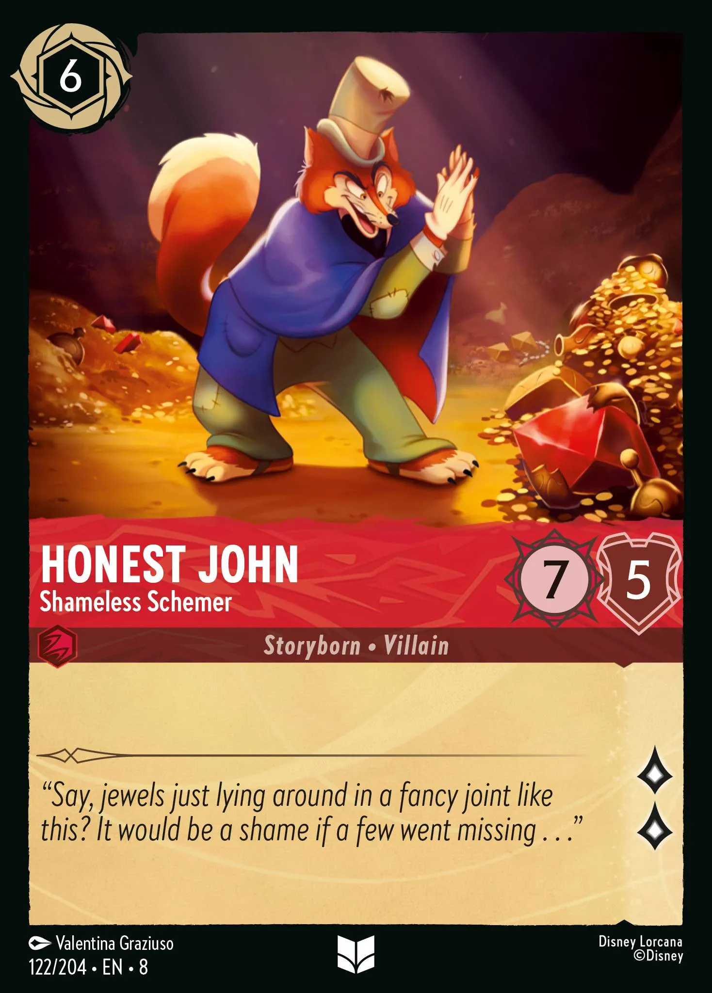 2025 Reign of Jafar Honest John - Shameless Schemer #122 Uncommon card image
