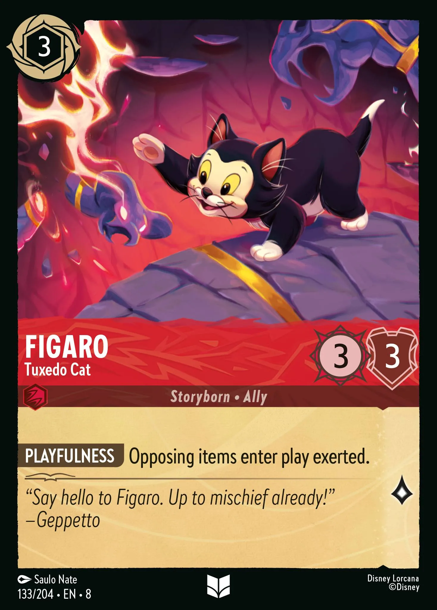 2025 Reign of Jafar Figaro - Tuxedo Cat #133 Uncommon card image