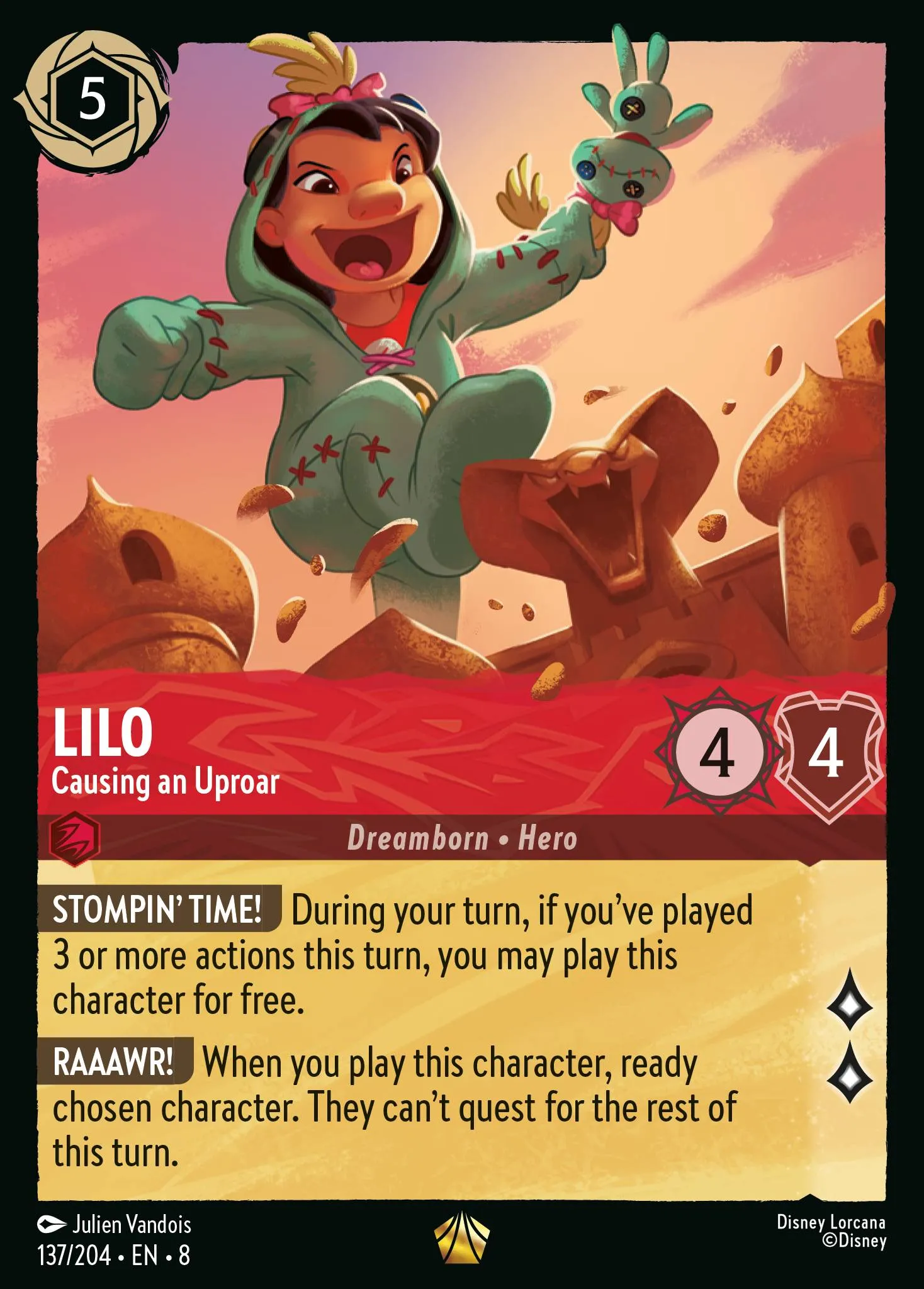 2025 Reign of Jafar Lilo - Causing an Uproar #137 Legendary card image