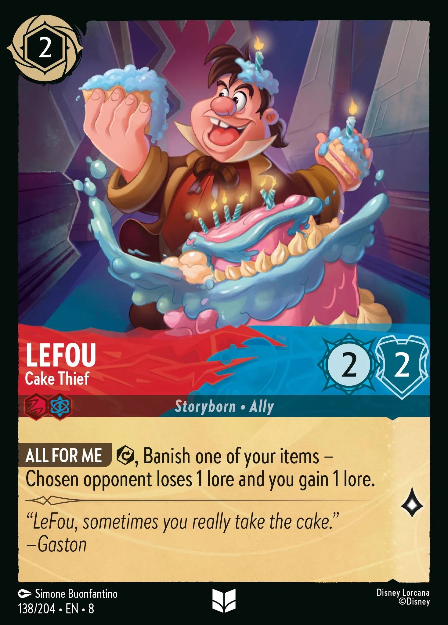 2025 Reign of Jafar LeFou - Cake Thief #138 Uncommon card image