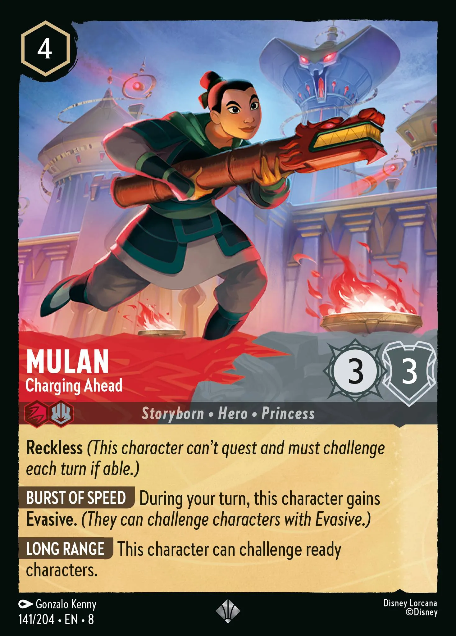 2025 Reign of Jafar Mulan - Charging Ahead #141 Super Rare card image