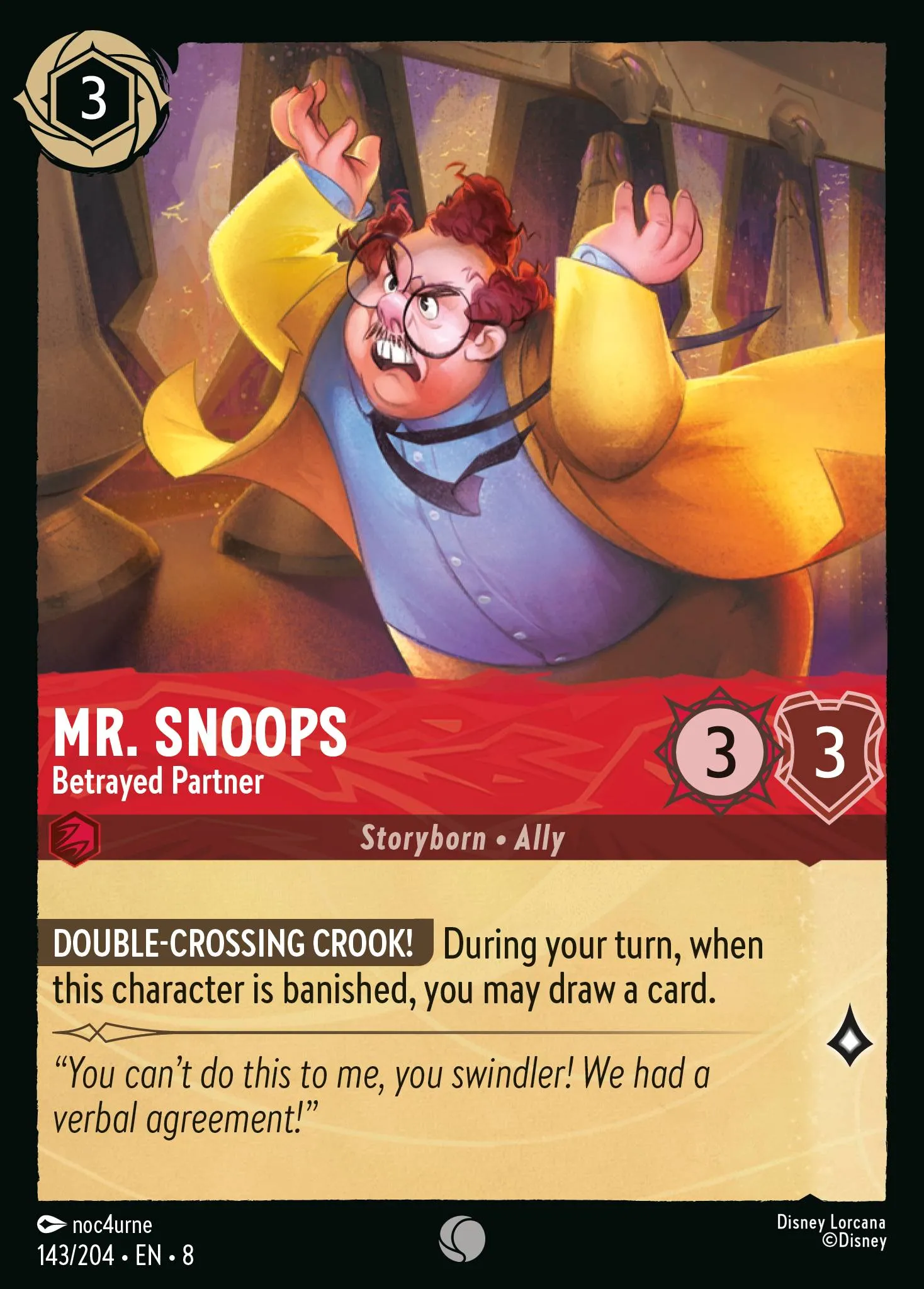 2025 Reign of Jafar Mr. Snoops - Betrayed Partner #143 Common card image