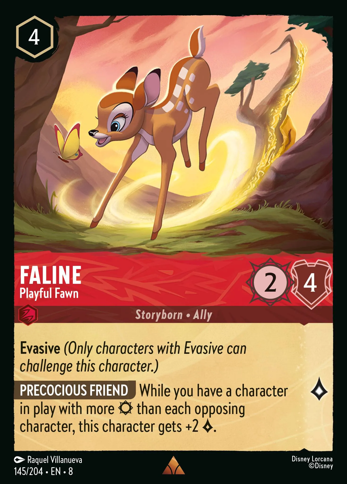 2025 Reign of Jafar Faline - Playful Fawn #145 Rare card image