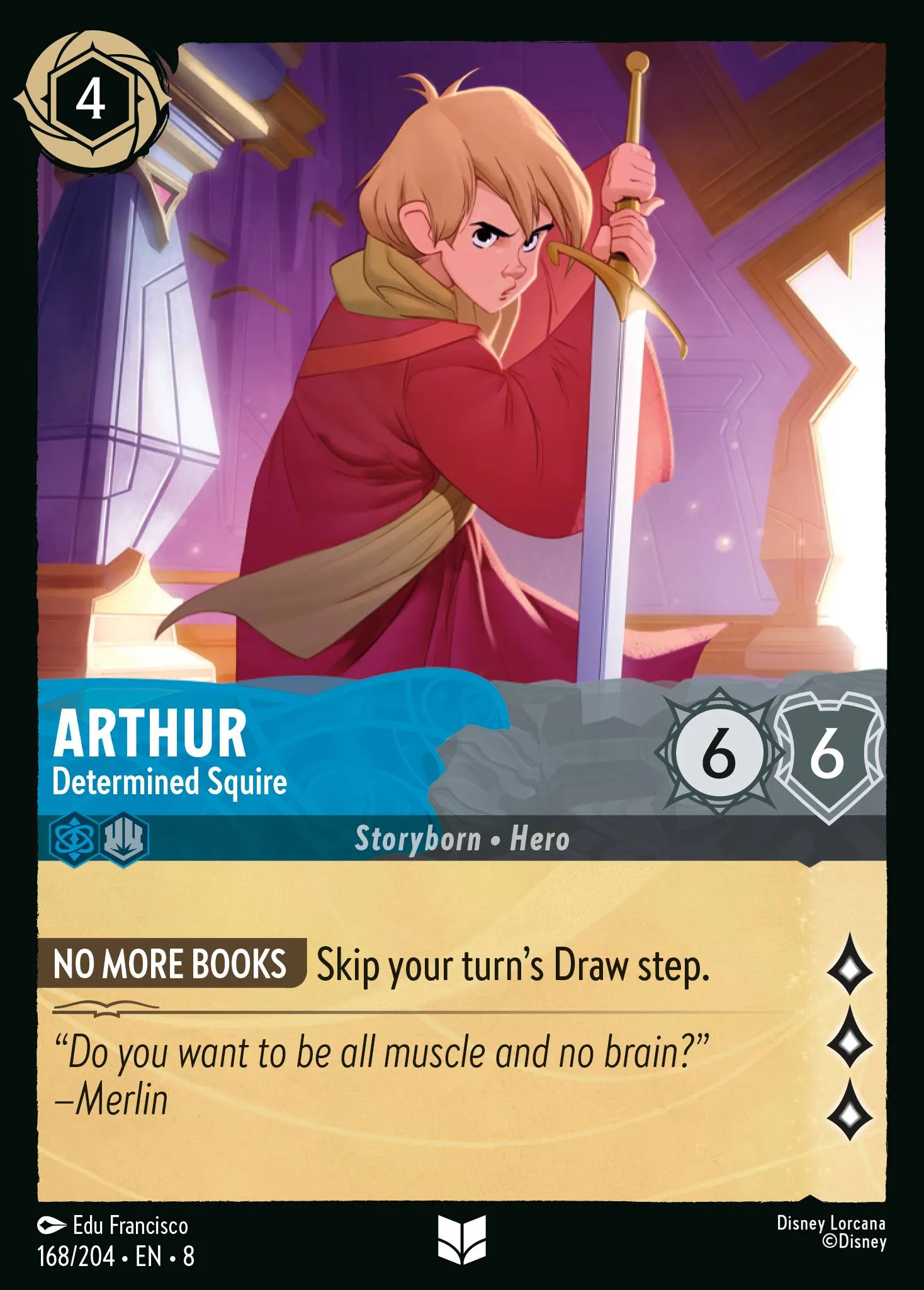 2025 Reign of Jafar Arthur - Determined Squire #168 Uncommon card image
