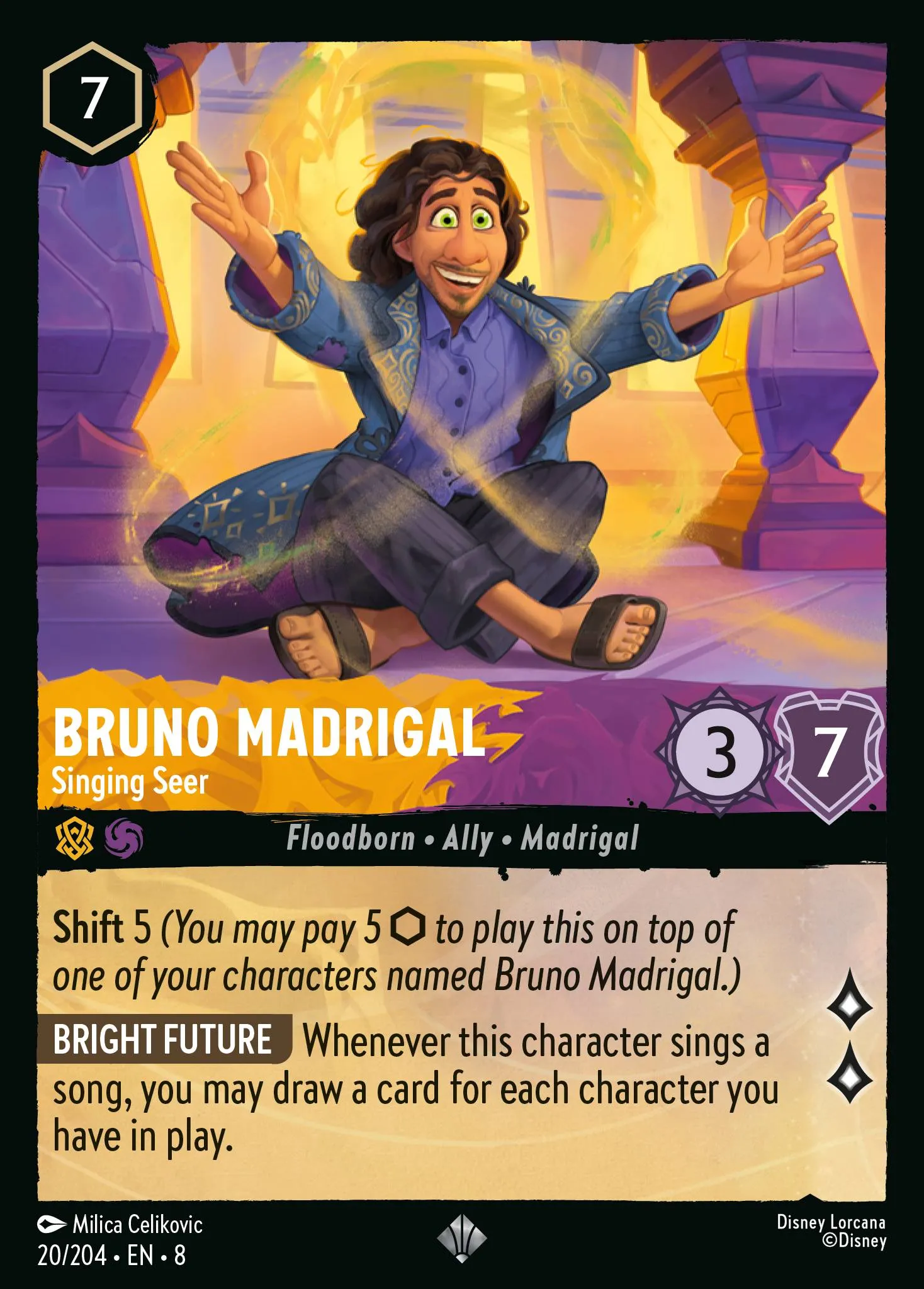 2025 Reign of Jafar Bruno Madrigal - Singing Seer #20 Super Rare card image