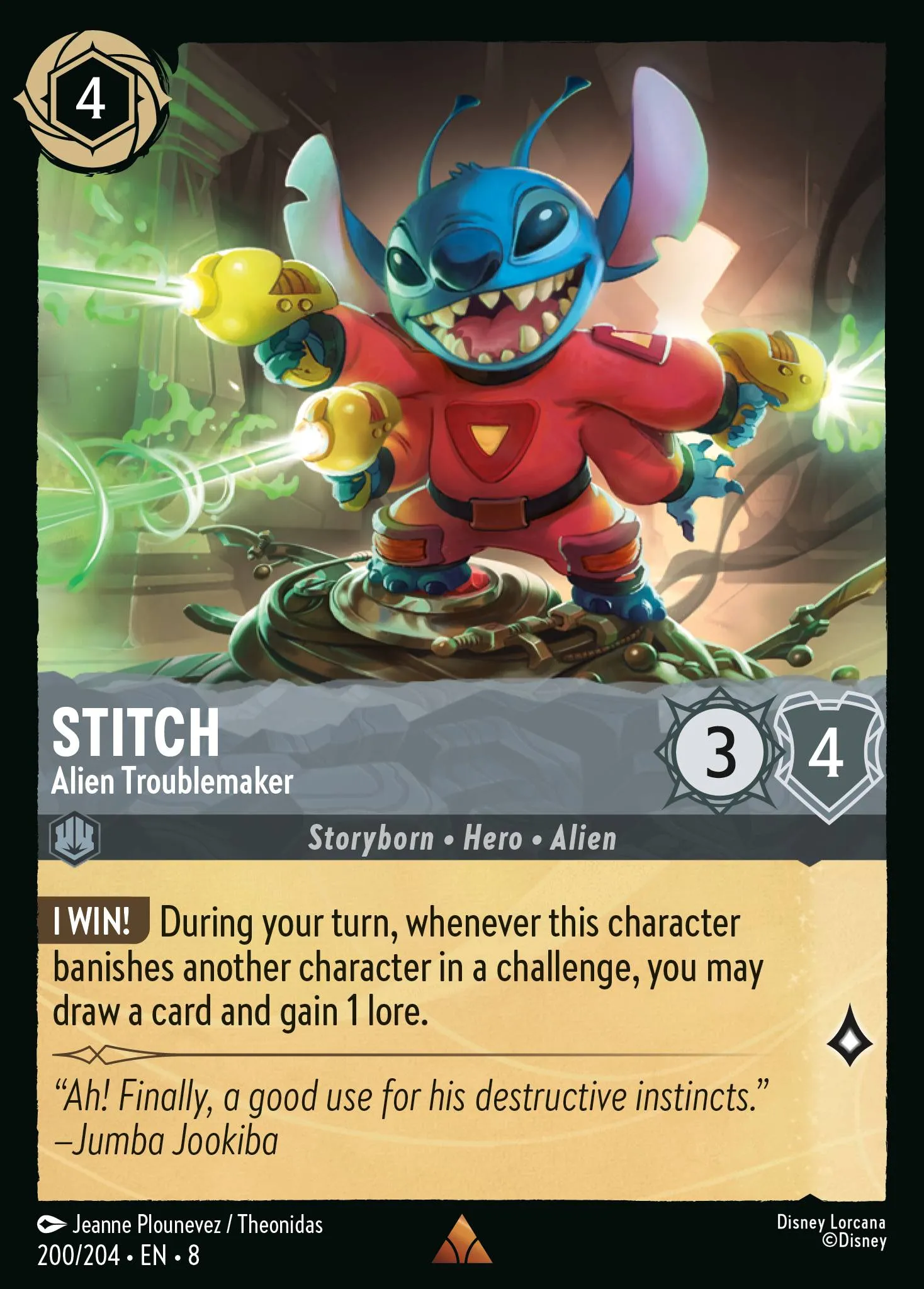2025 Reign of Jafar Stitch - Alien Troublemaker #200 Rare card image