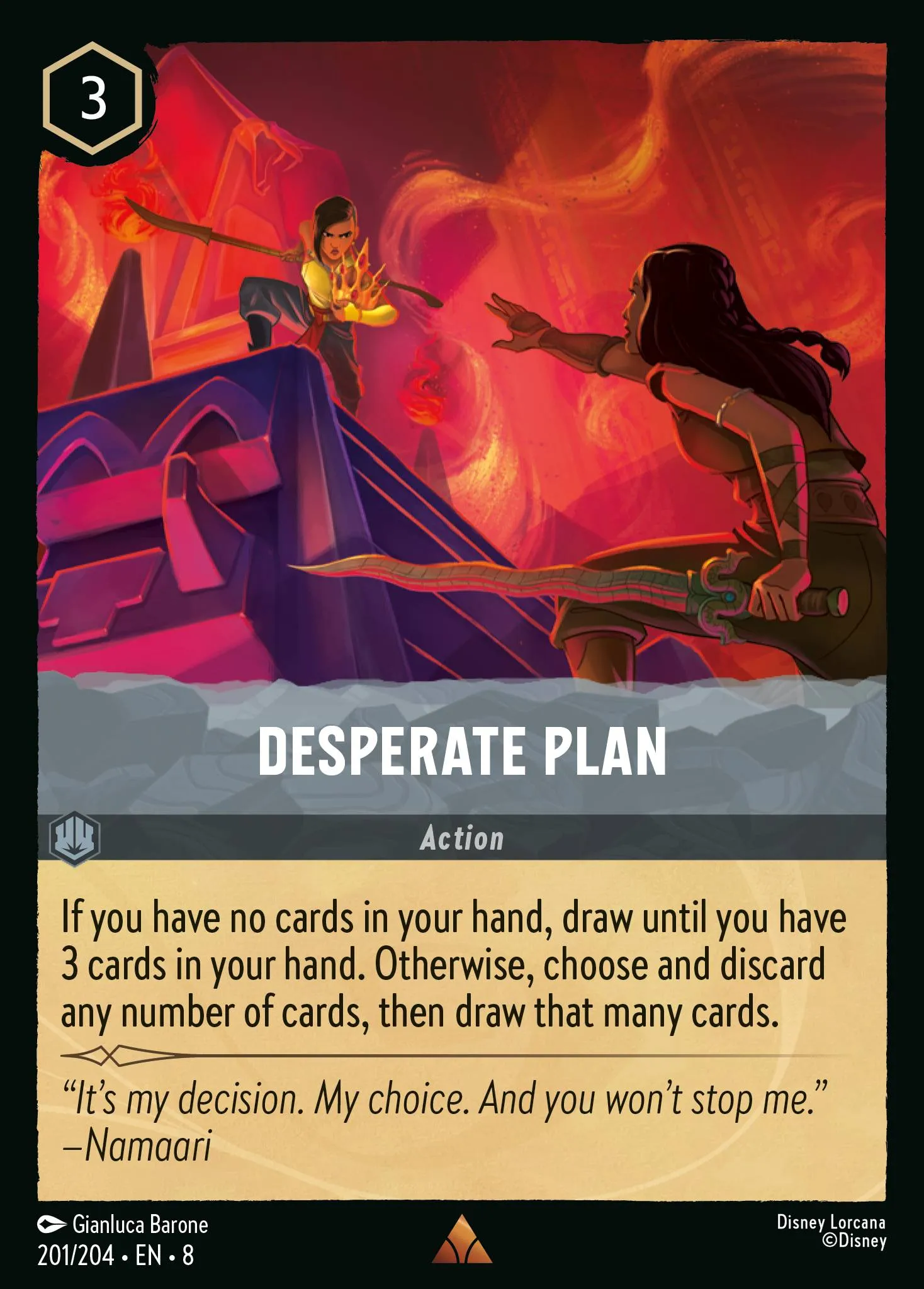 2025 Reign of Jafar Desperate Plan #201 Rare card image