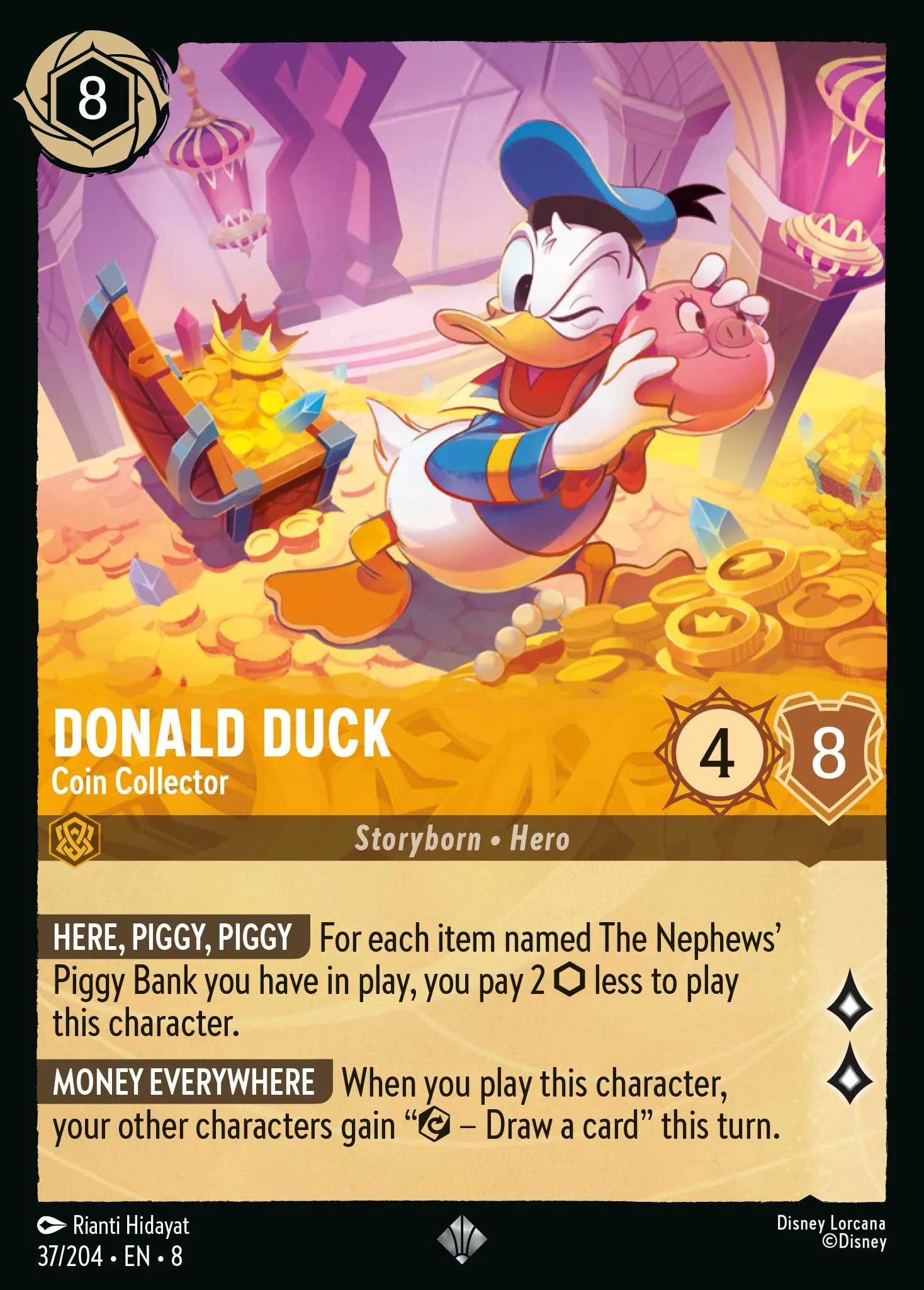 2025 Reign of Jafar Donald Duck - Coin Collector #37 Super Rare card image