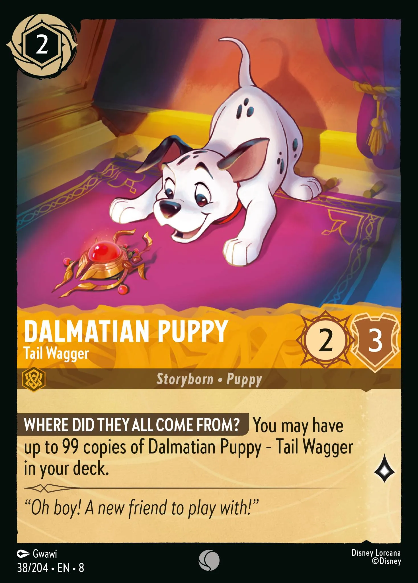 2025 Reign of Jafar Dalmatian Puppy - Tail Wagger #38 Common card image