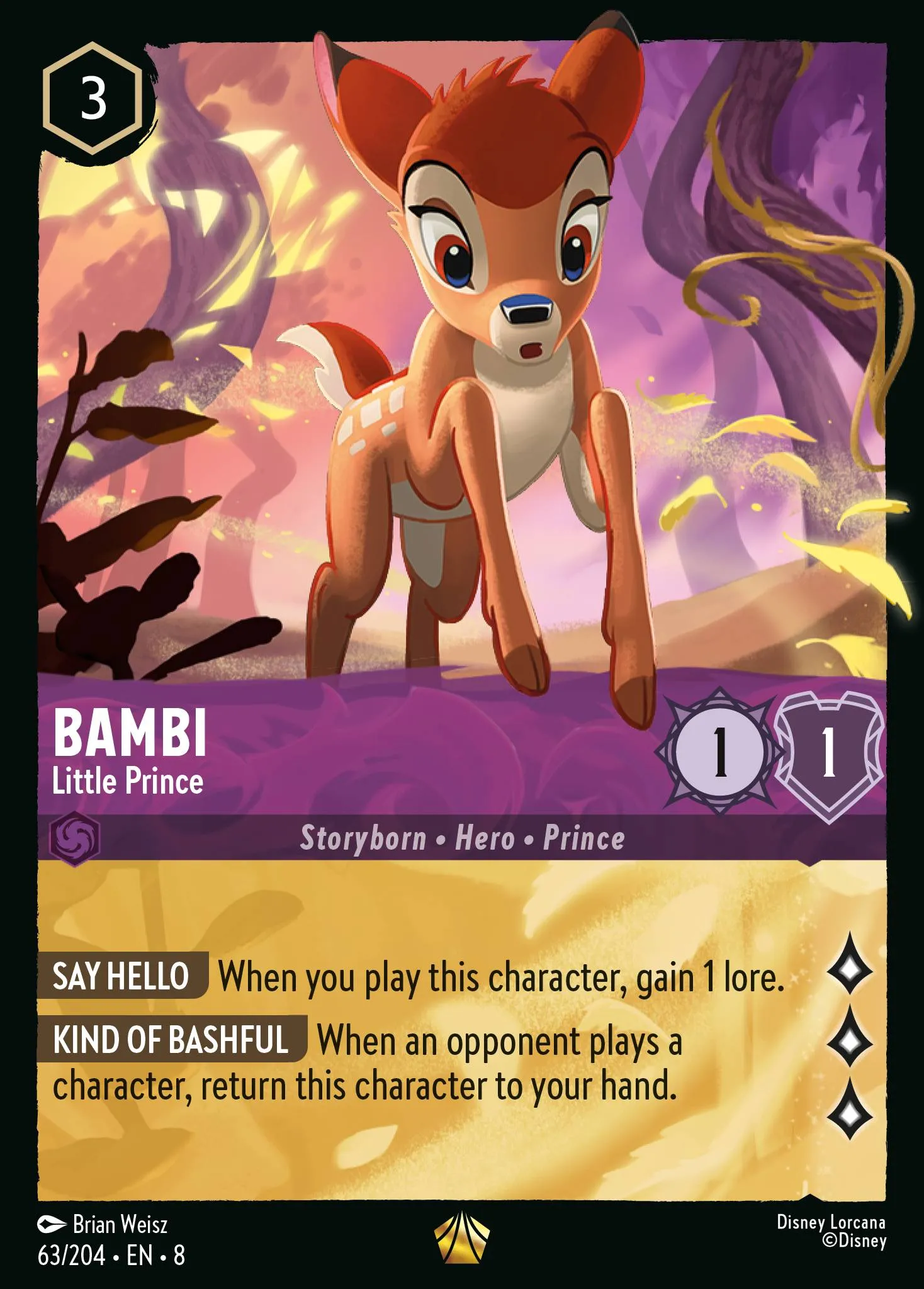 2025 Reign of Jafar Bambi - Little Prince #63 Legendary card image