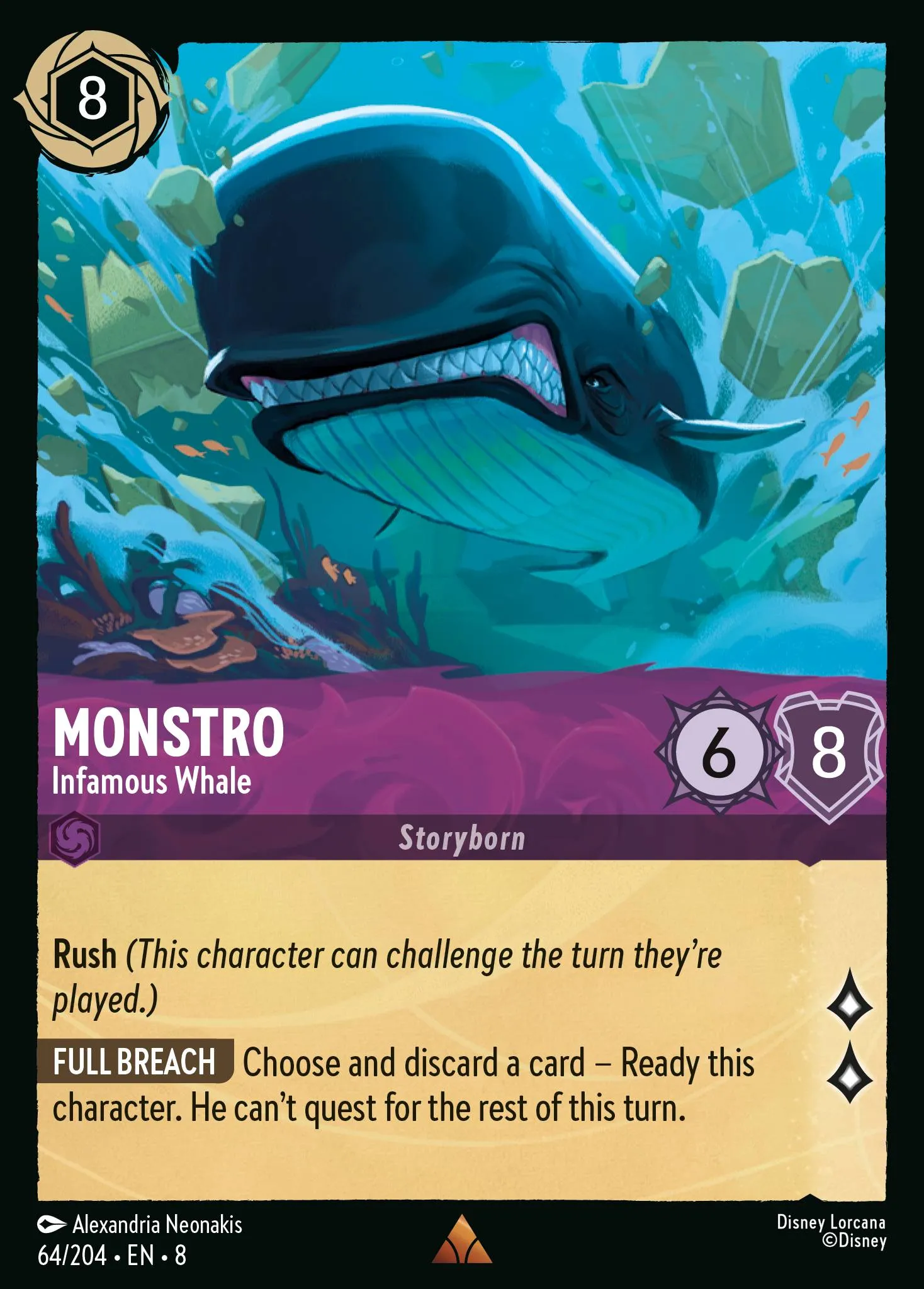 2025 Reign of Jafar Monstro - Infamous Whale #64 Rare card image