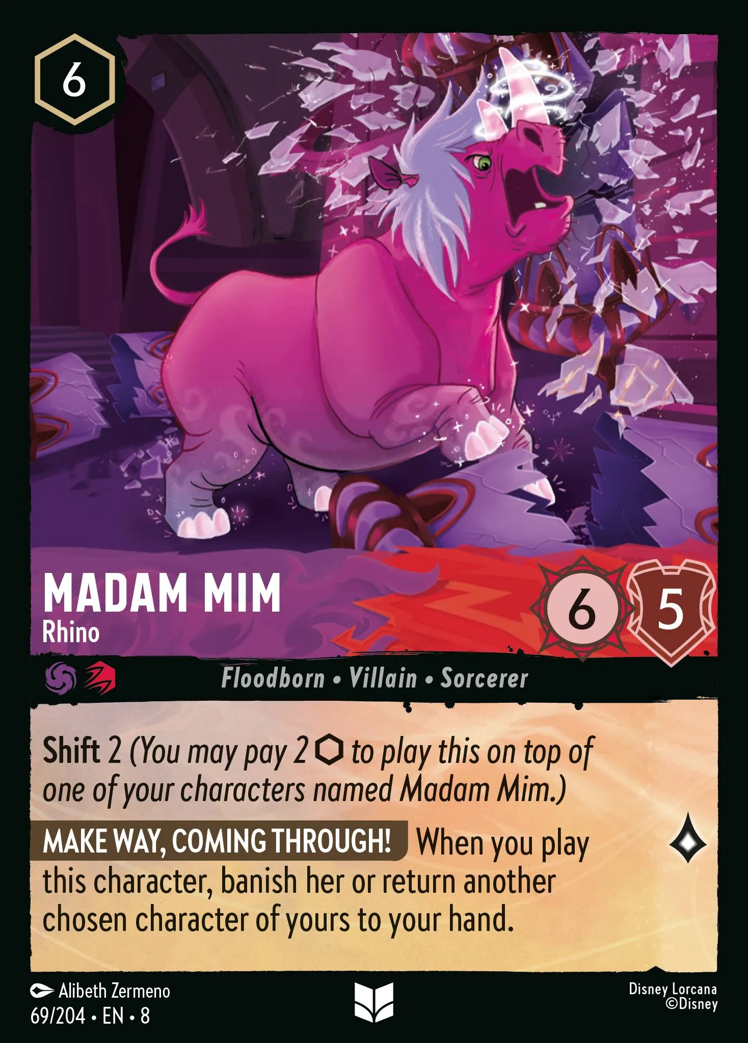 2025 Reign of Jafar Madam Mim - Rhino #69 Uncommon card image