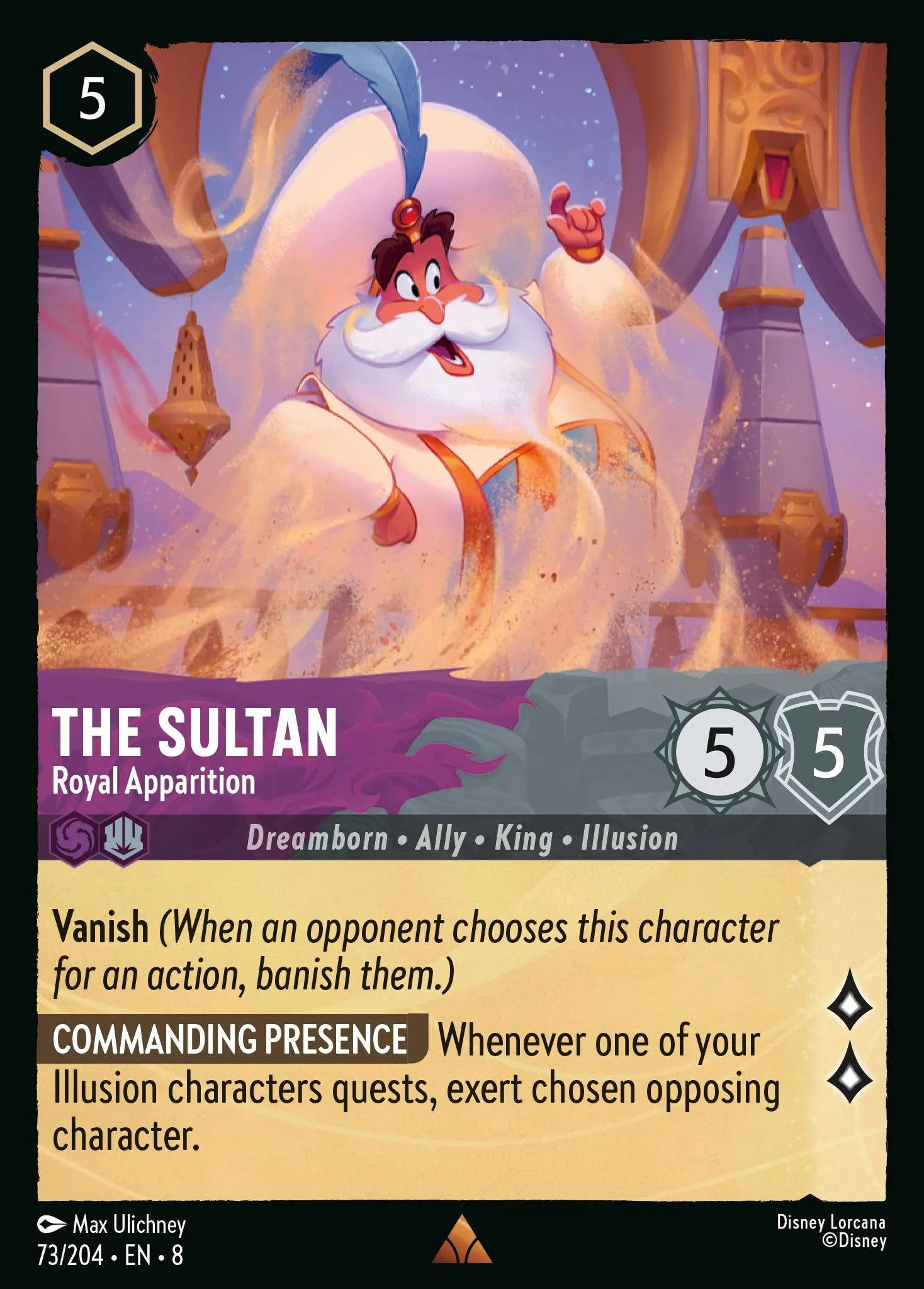 2025 Reign of Jafar Donald Duck - Flustered Sorcerer #73 Rare card image