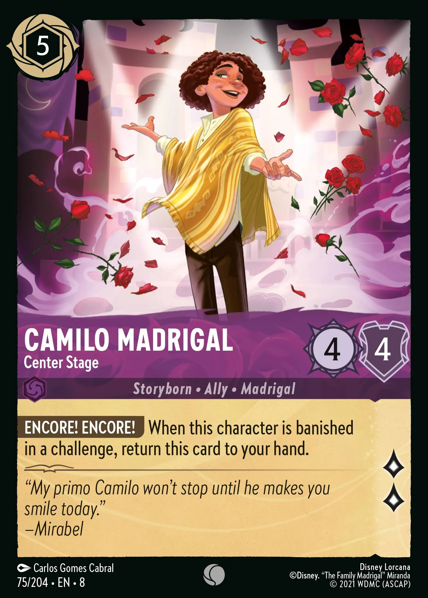 2025 Reign of Jafar Camilo Madrigal - Center Stage #75 Common card image