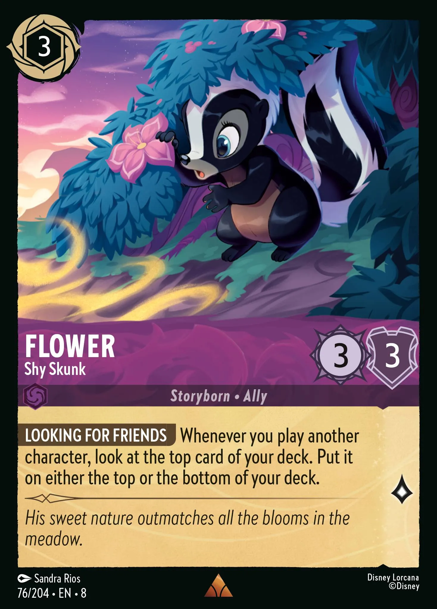 2025 Reign of Jafar Flower - Shy Skunk #76 Rare card image