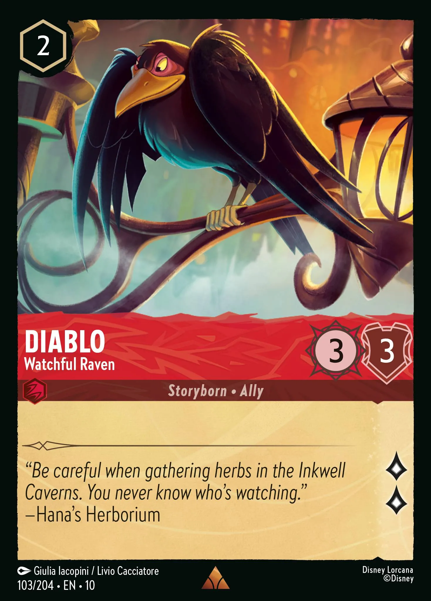 2025 Whispers in the Well Diablo - Watchful Raven #103 Rare card image