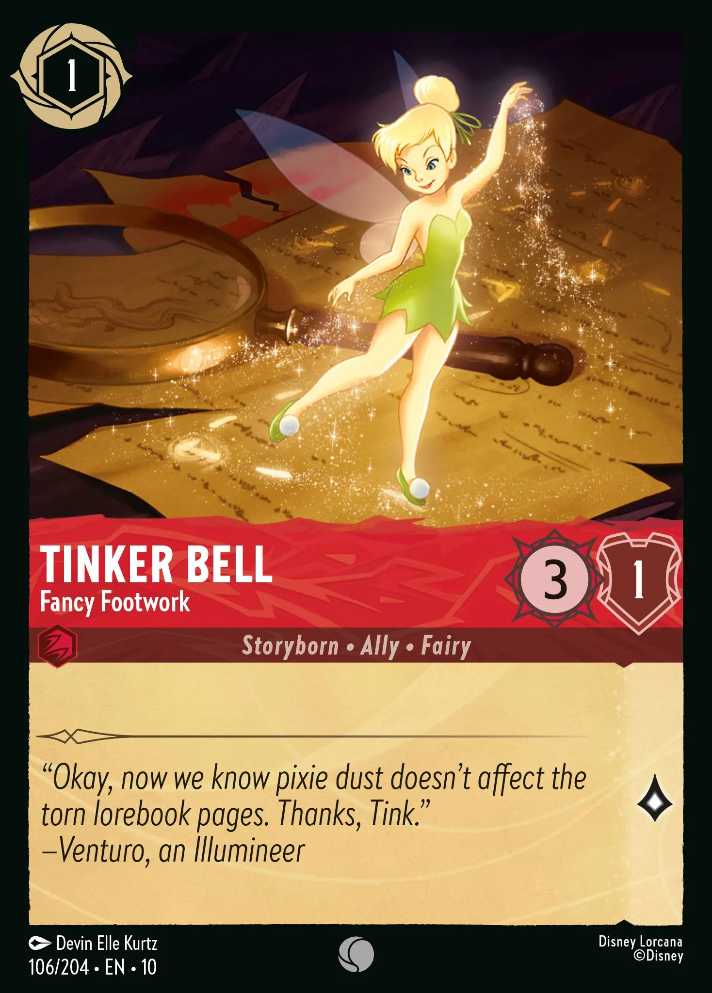2025 Whispers in the Well Tinker Bell - Fancy Footwork #106 Common card image