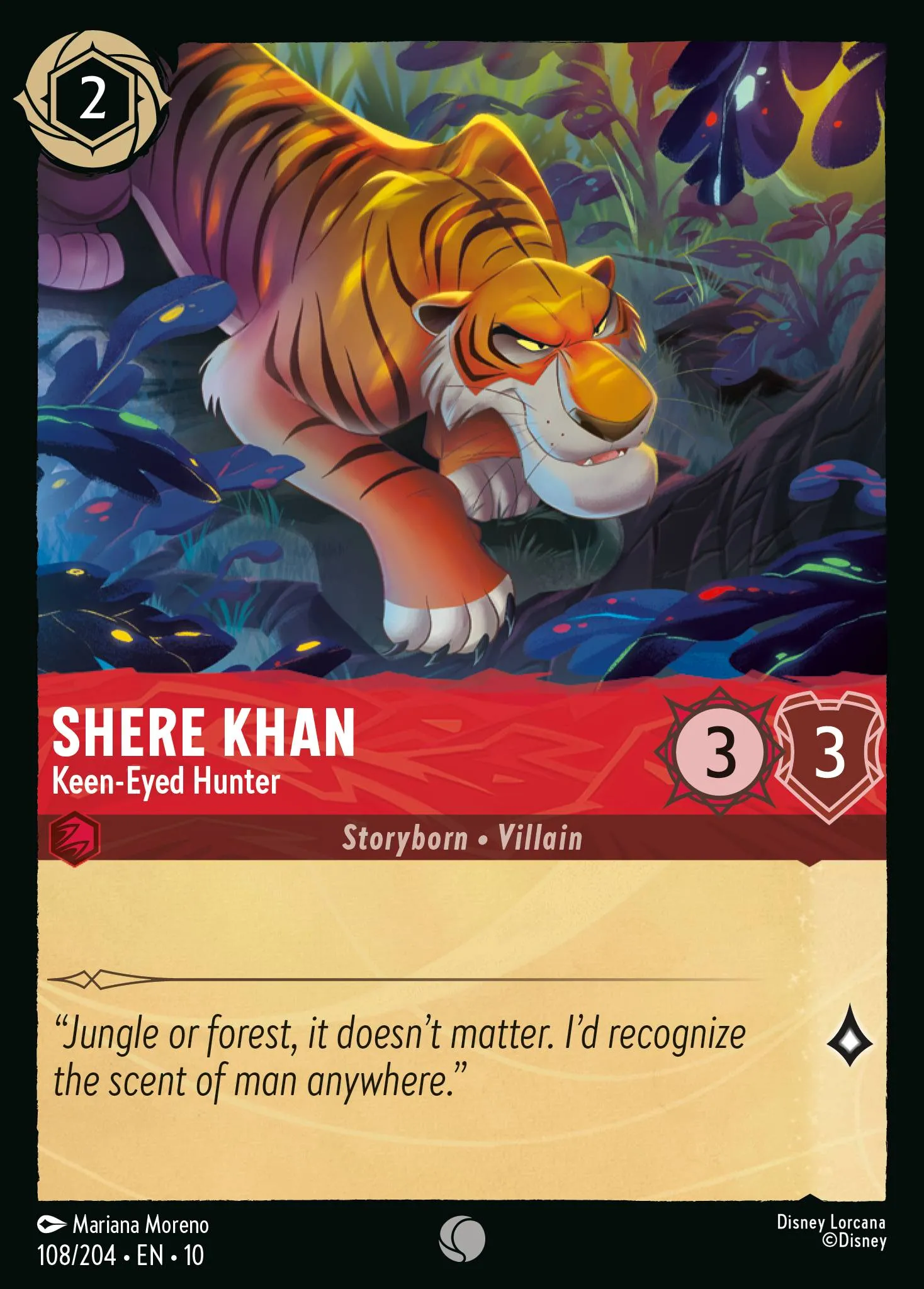 2025 Whispers in the Well Shere Khan - Keen-Eyed Hunter #108 Common card image