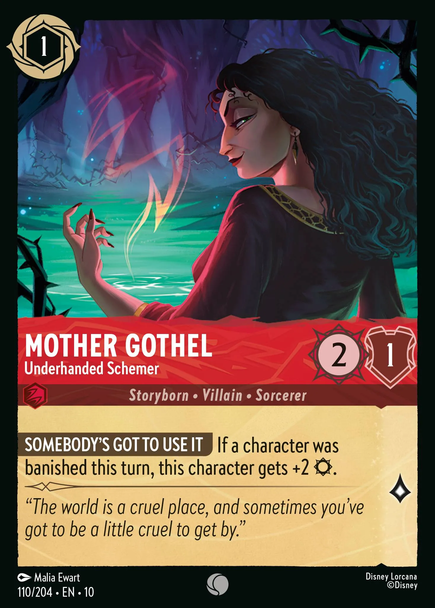 2025 Whispers in the Well Mother Gothel - Underhanded Schemer #110 Common card image