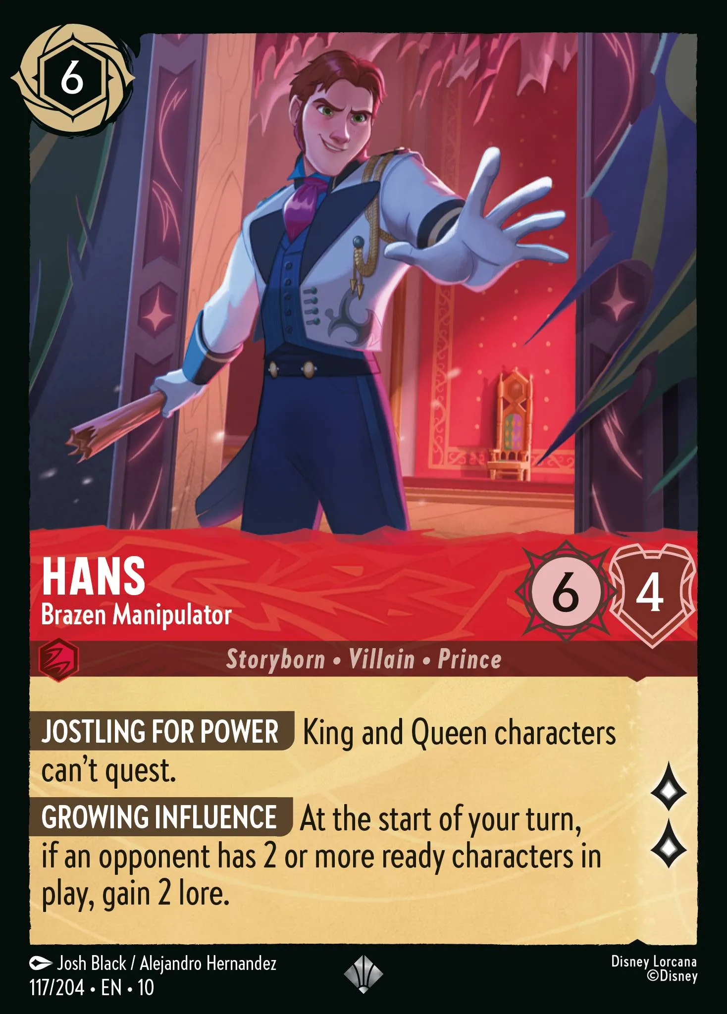 2025 Whispers in the Well Hans - Brazen Manipulator #117 Super Rare card image