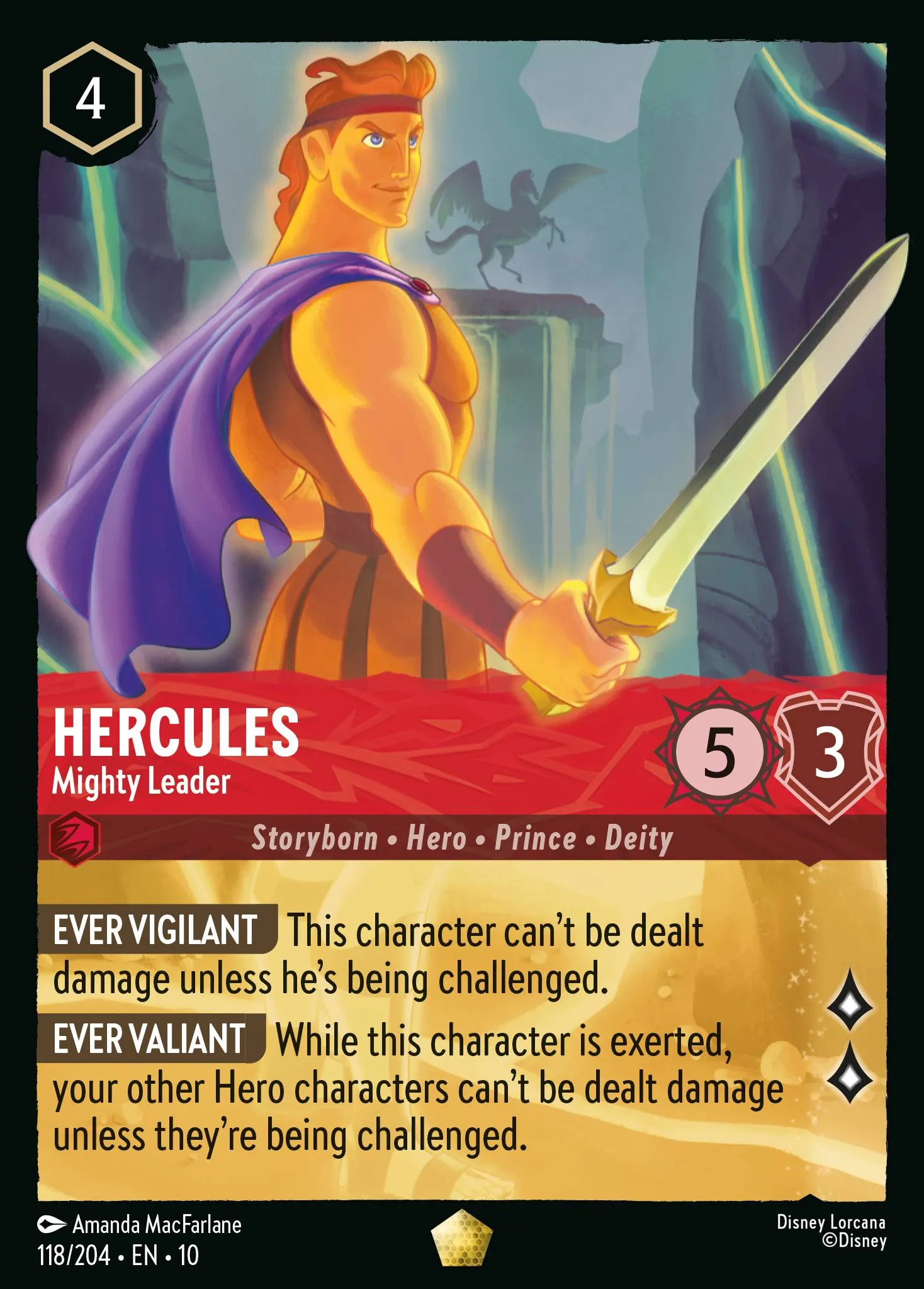 2025 Whispers in the Well Hercules - Mighty Leader #118 Legendary card image