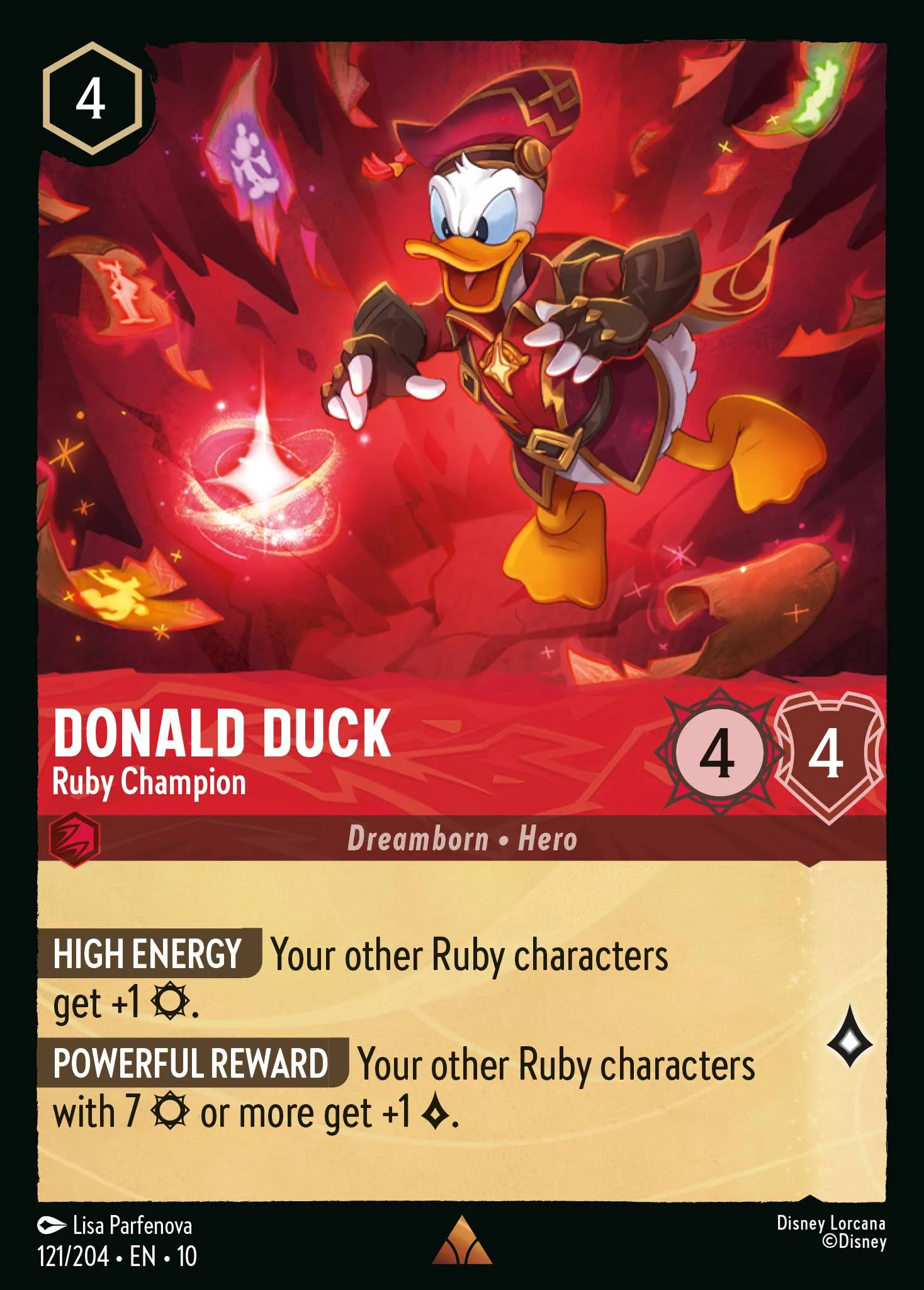 2025 Whispers in the Well Donald Duck - Ruby Champion #121 Rare card image