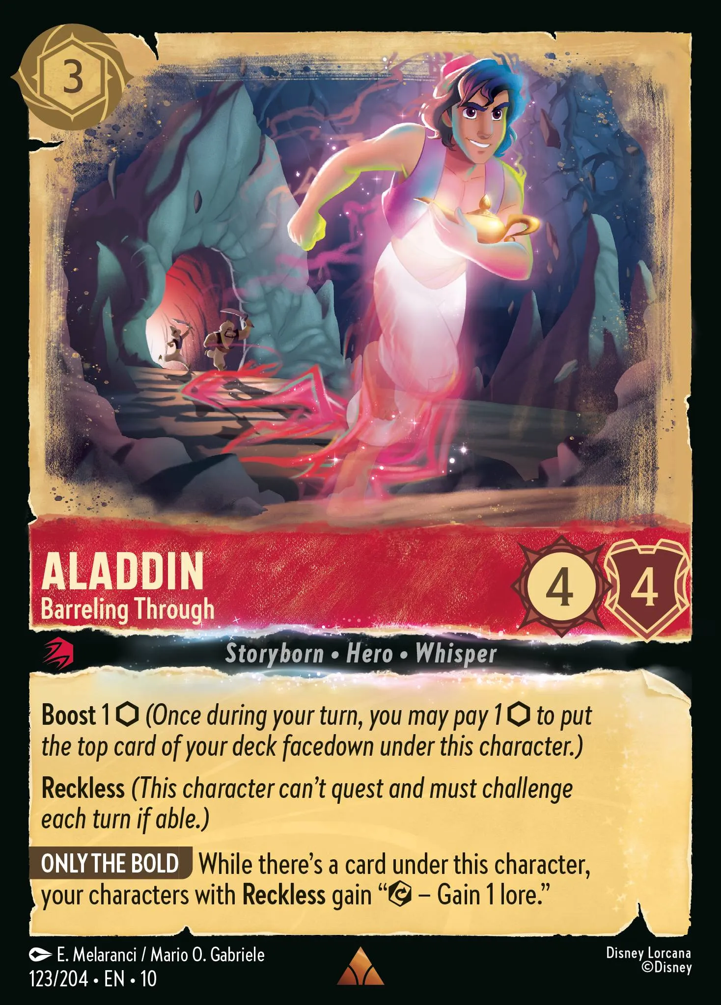 2025 Whispers in the Well Aladdin - Barreling Through #123 Rare card image