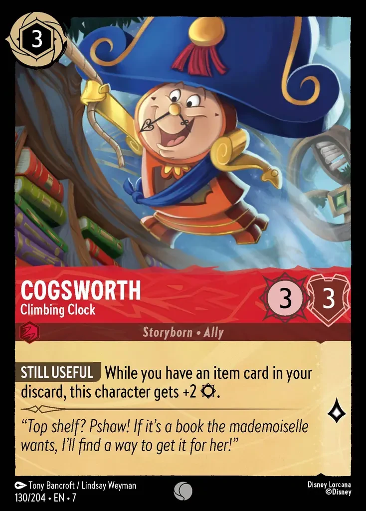 2025 Whispers in the Well Cogsworth - Climbing Clock #130 Rare card image