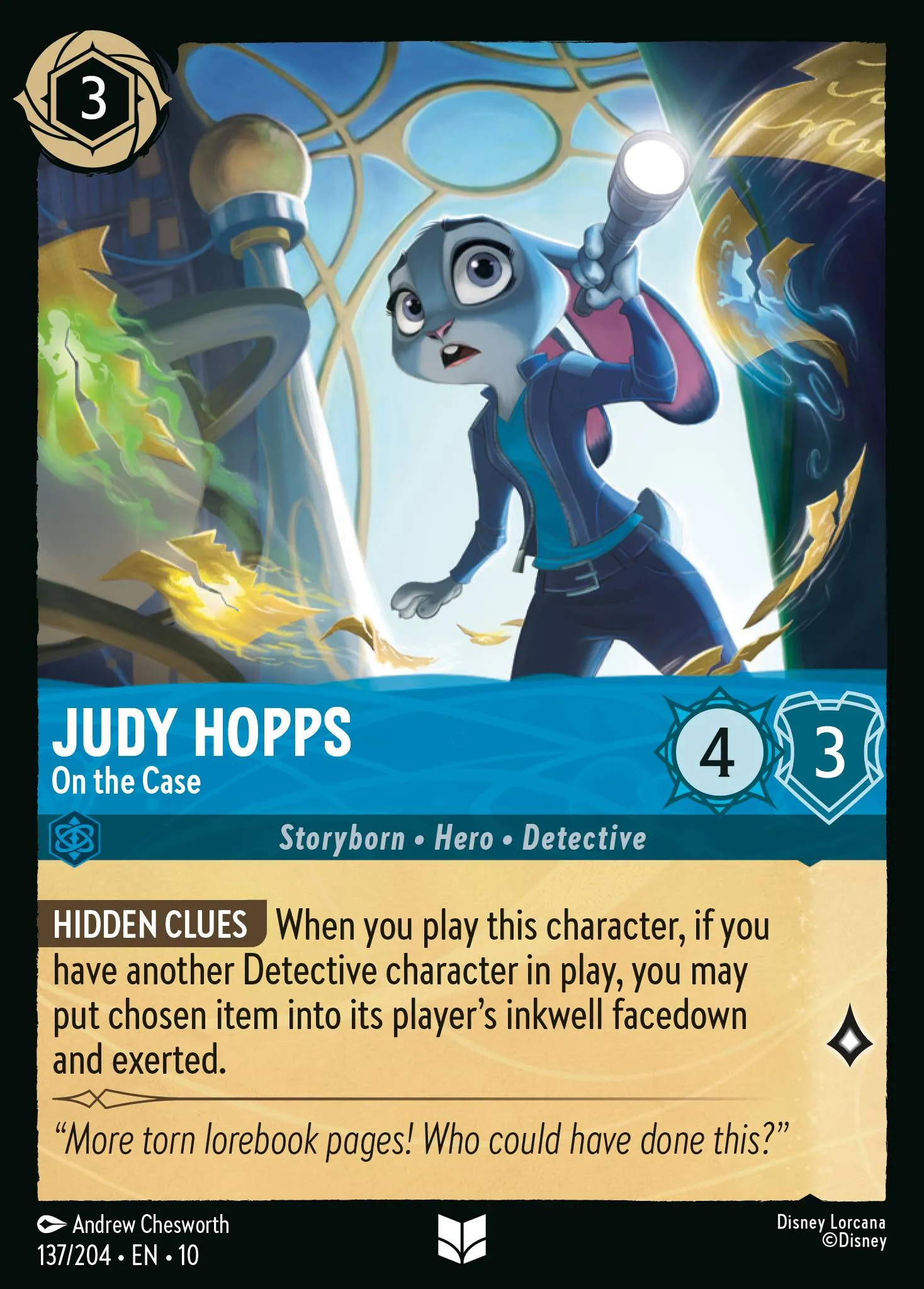 2025 Whispers in the Well Judy Hopps - On the Case #137 Uncommon card image