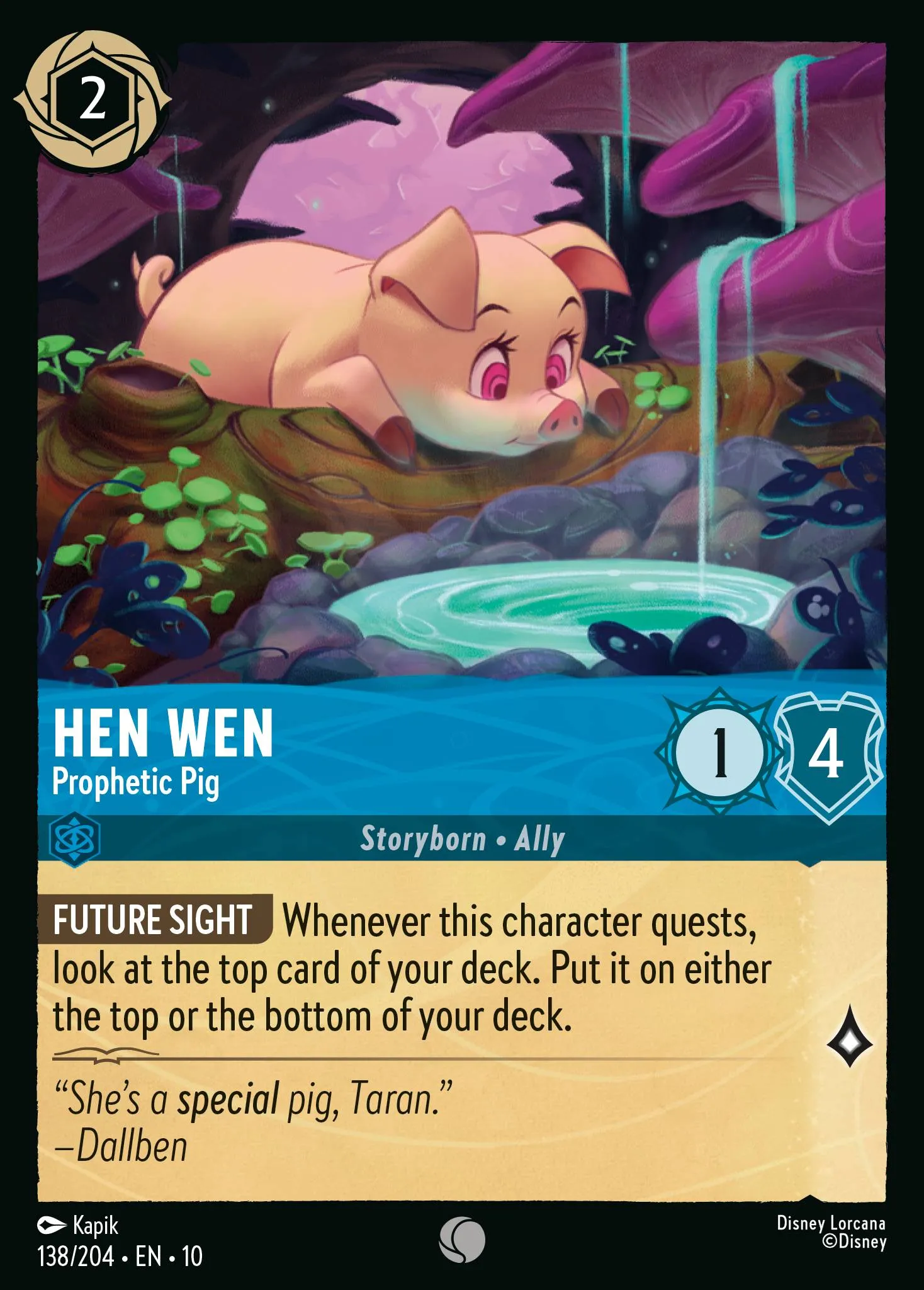 2025 Whispers in the Well Hen Wen - Prophetic Pig #138 Common card image