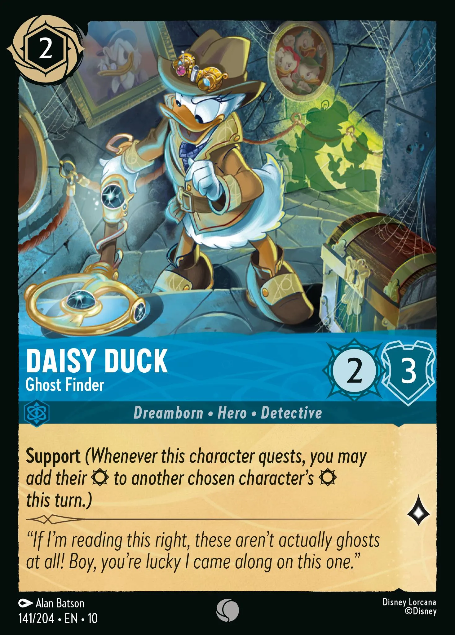 2025 Whispers in the Well Daisy Duck - Ghost Finder #141 Common card image